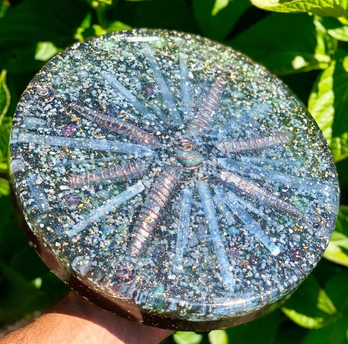The "Medicine Wheel" Charging Plate- 6 lbs, for food, water, plants, crystals, electronics, summoning rain, etc.