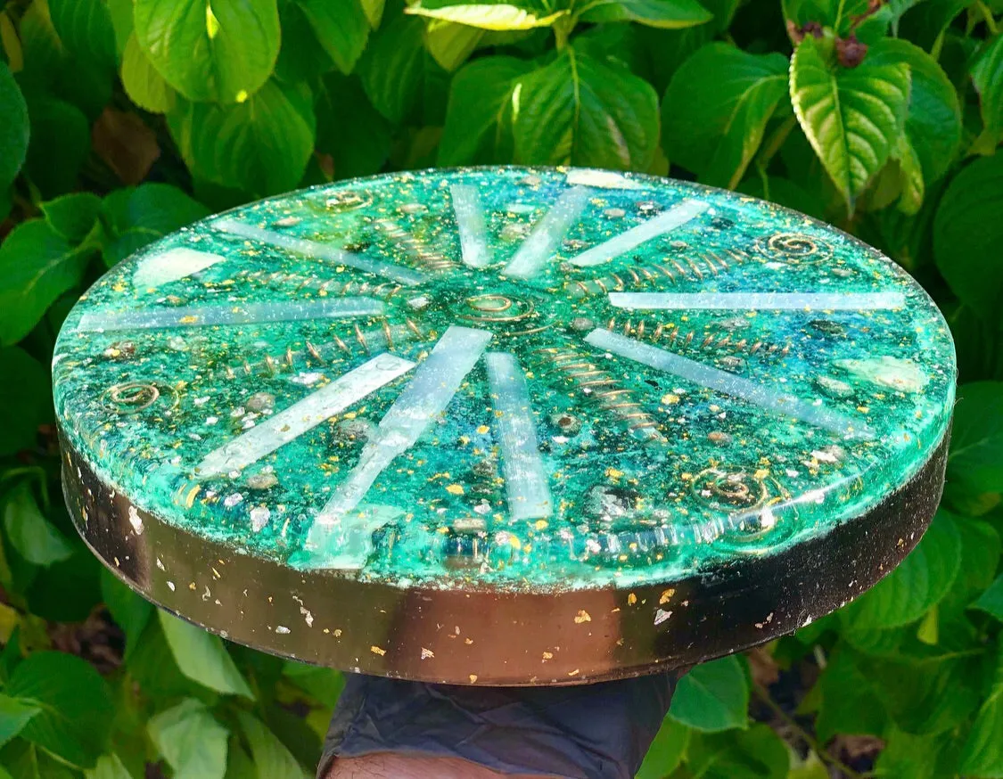 The "Medicine Wheel" Charging Plate- 6 lbs, for food, water, plants, crystals, electronics, summoning rain, etc.
