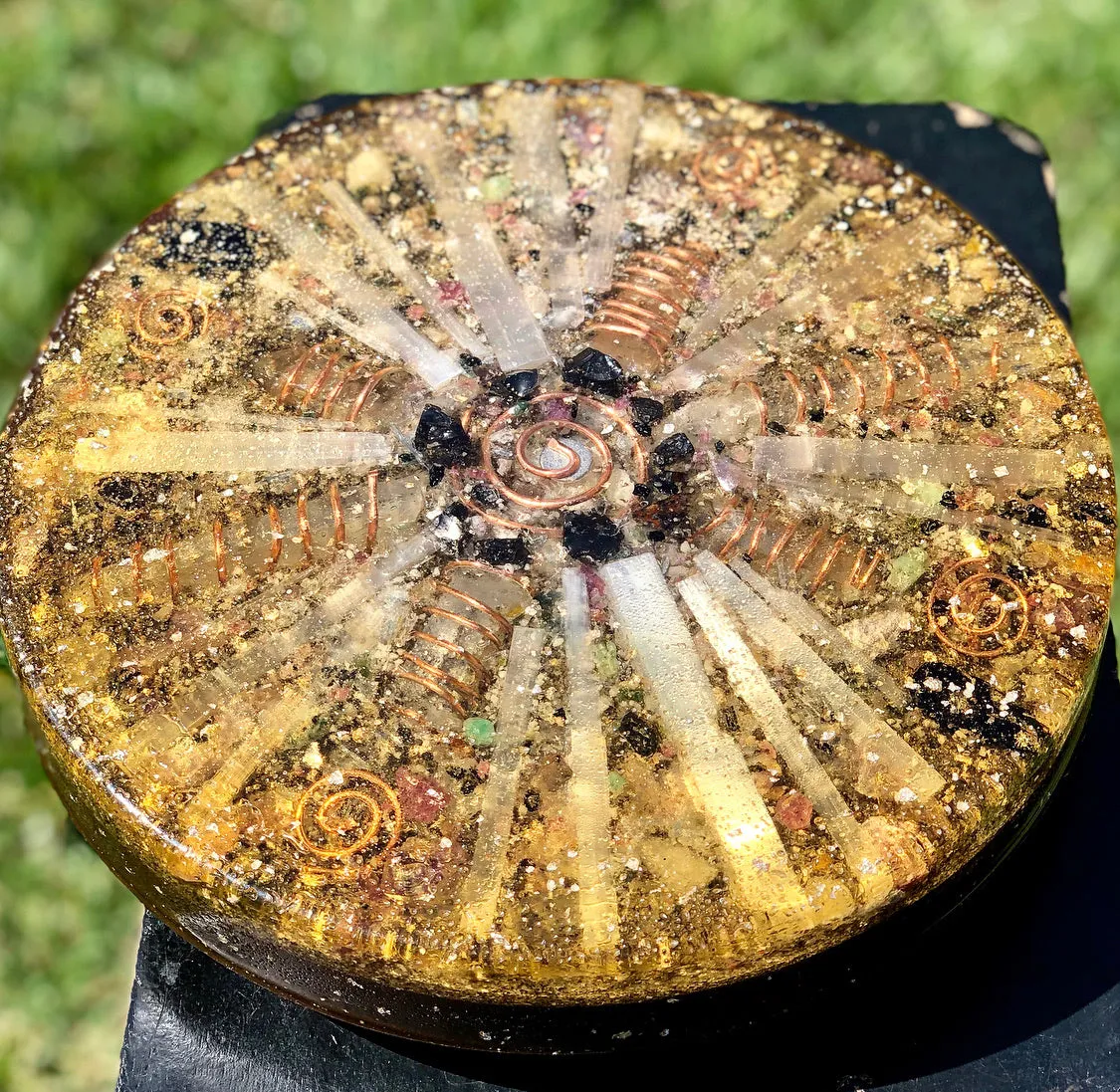 The "Medicine Wheel" Charging Plate- 6 lbs, for food, water, plants, crystals, electronics, summoning rain, etc.