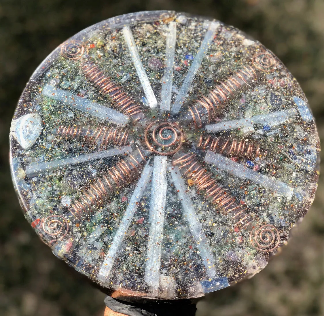 The "Medicine Wheel" Charging Plate- 6 lbs, for food, water, plants, crystals, electronics, summoning rain, etc.