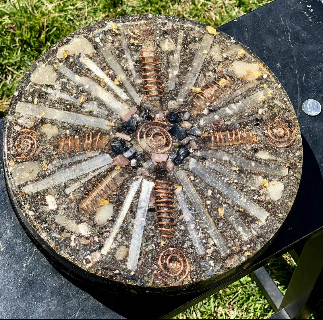 The "Medicine Wheel" Charging Plate- 6 lbs, for food, water, plants, crystals, electronics, summoning rain, etc.
