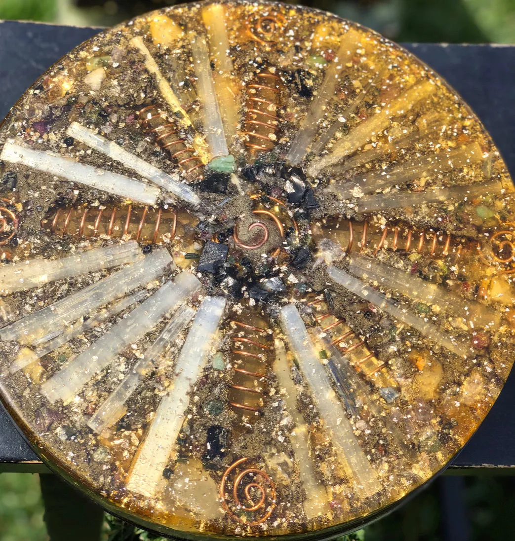 The "Medicine Wheel" Charging Plate- 6 lbs, for food, water, plants, crystals, electronics, summoning rain, etc.