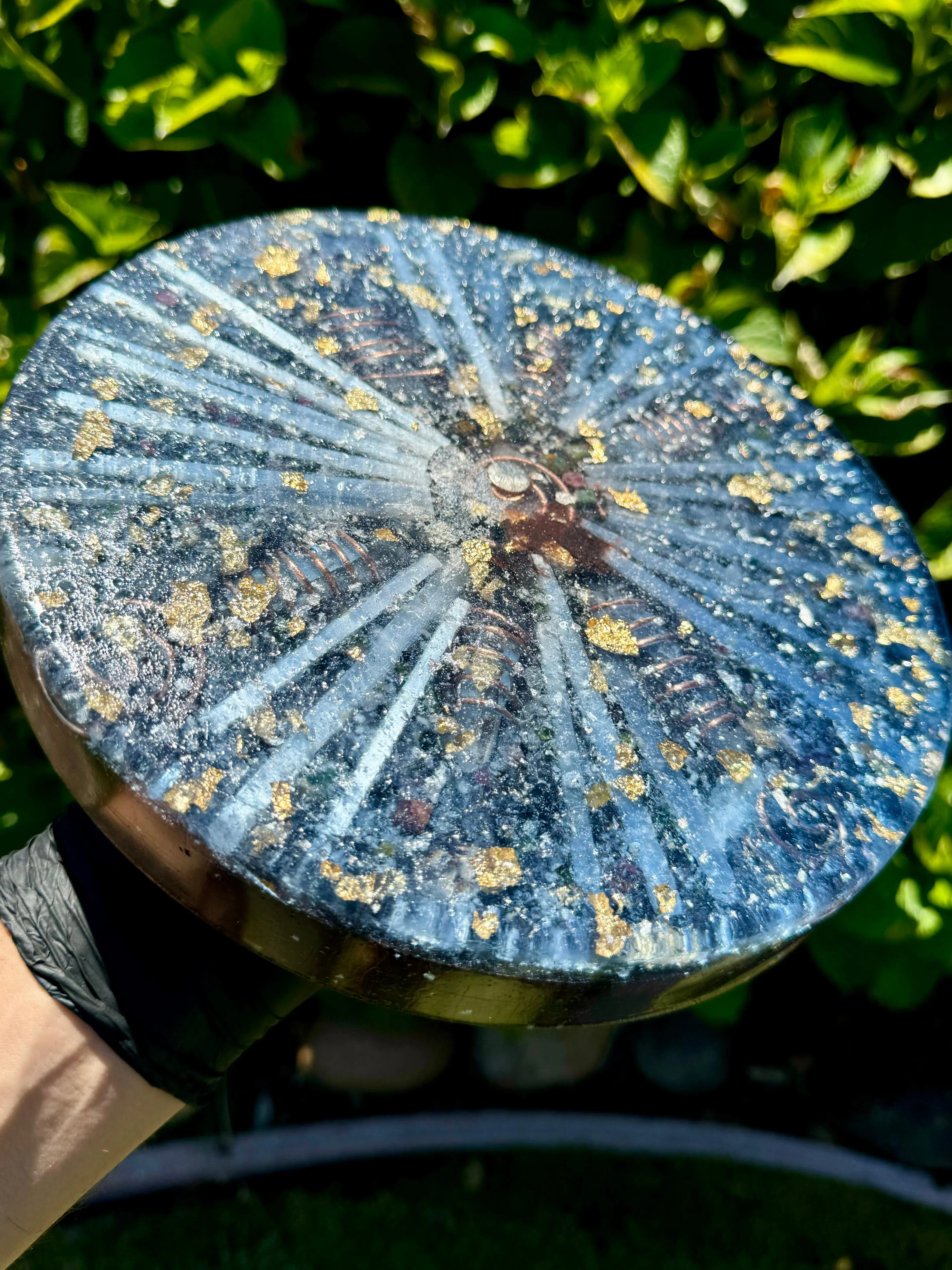 The "Medicine Wheel" Charging Plate- 6 lbs, for food, water, plants, crystals, electronics, summoning rain, etc.
