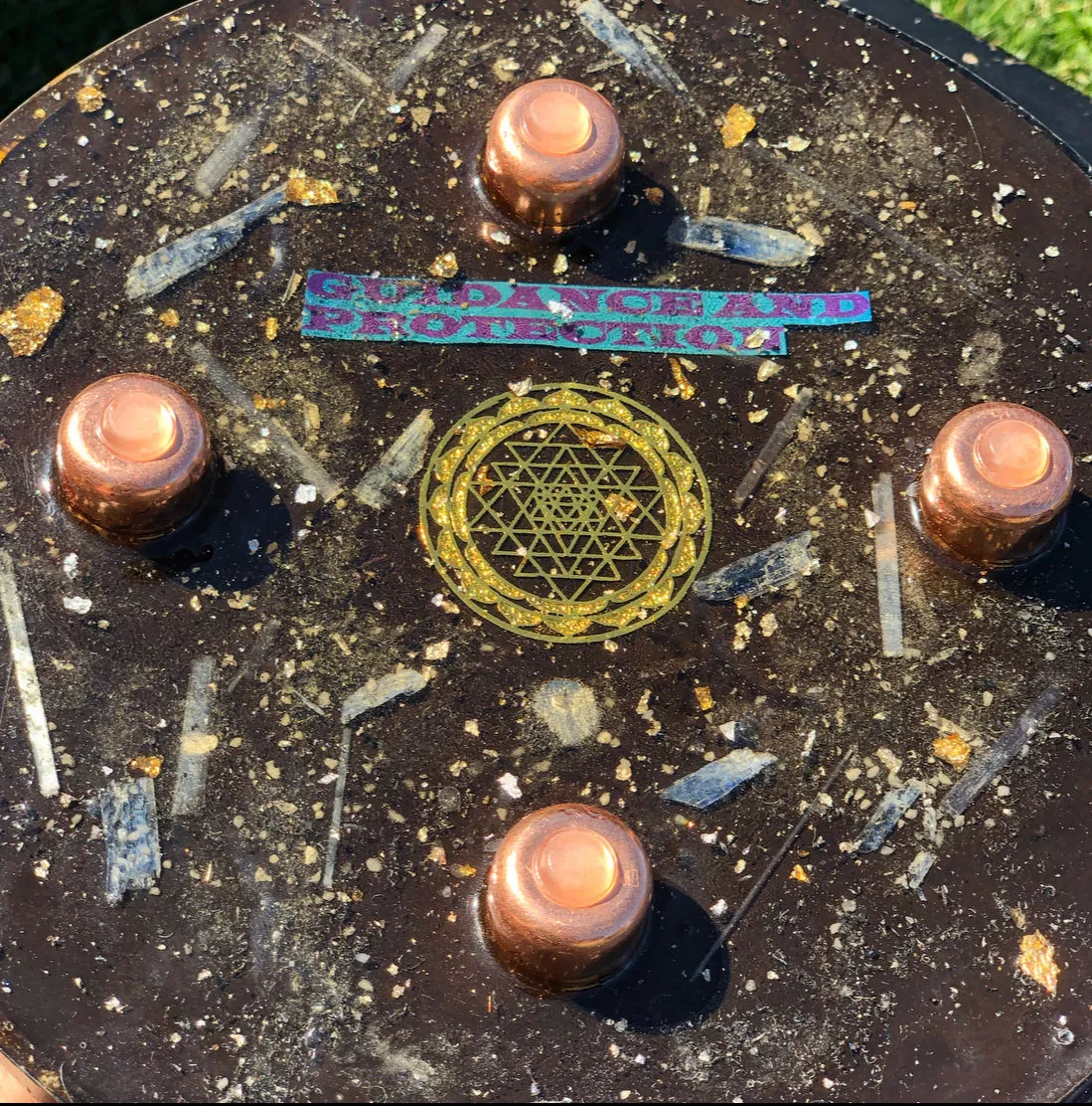 The "Medicine Wheel" Charging Plate- 6 lbs, for food, water, plants, crystals, electronics, summoning rain, etc.