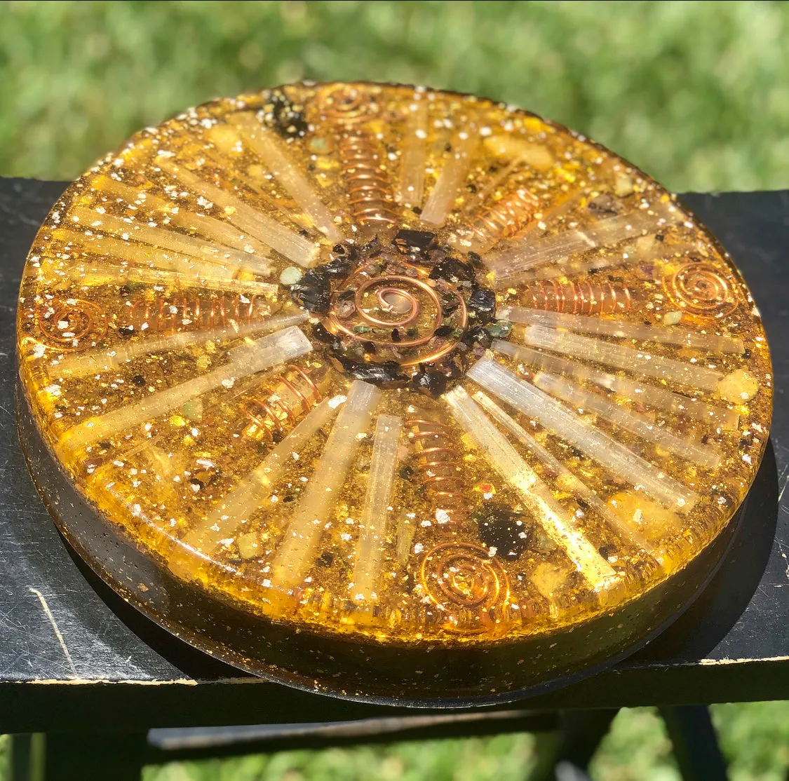 The "Medicine Wheel" Charging Plate- 6 lbs, for food, water, plants, crystals, electronics, summoning rain, etc.