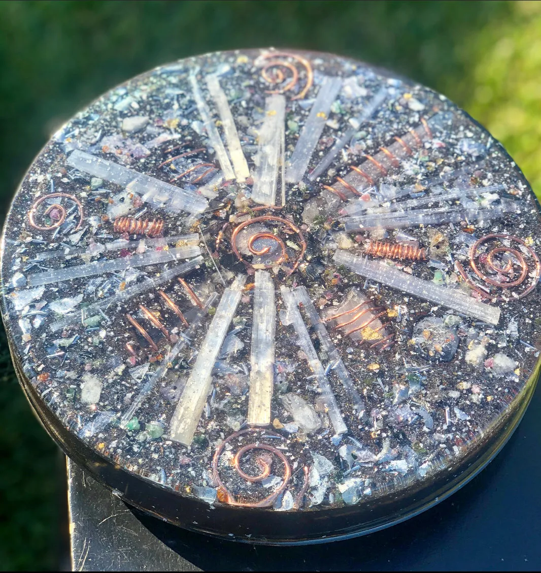 The "Medicine Wheel" Charging Plate- 6 lbs, for food, water, plants, crystals, electronics, summoning rain, etc.
