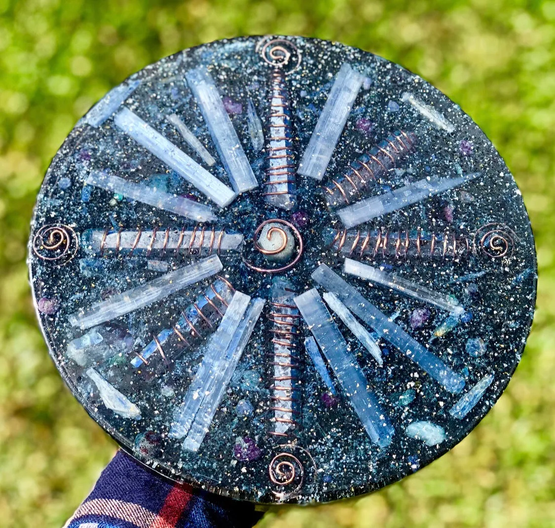 The "Medicine Wheel" Charging Plate- 6 lbs, for food, water, plants, crystals, electronics, summoning rain, etc.