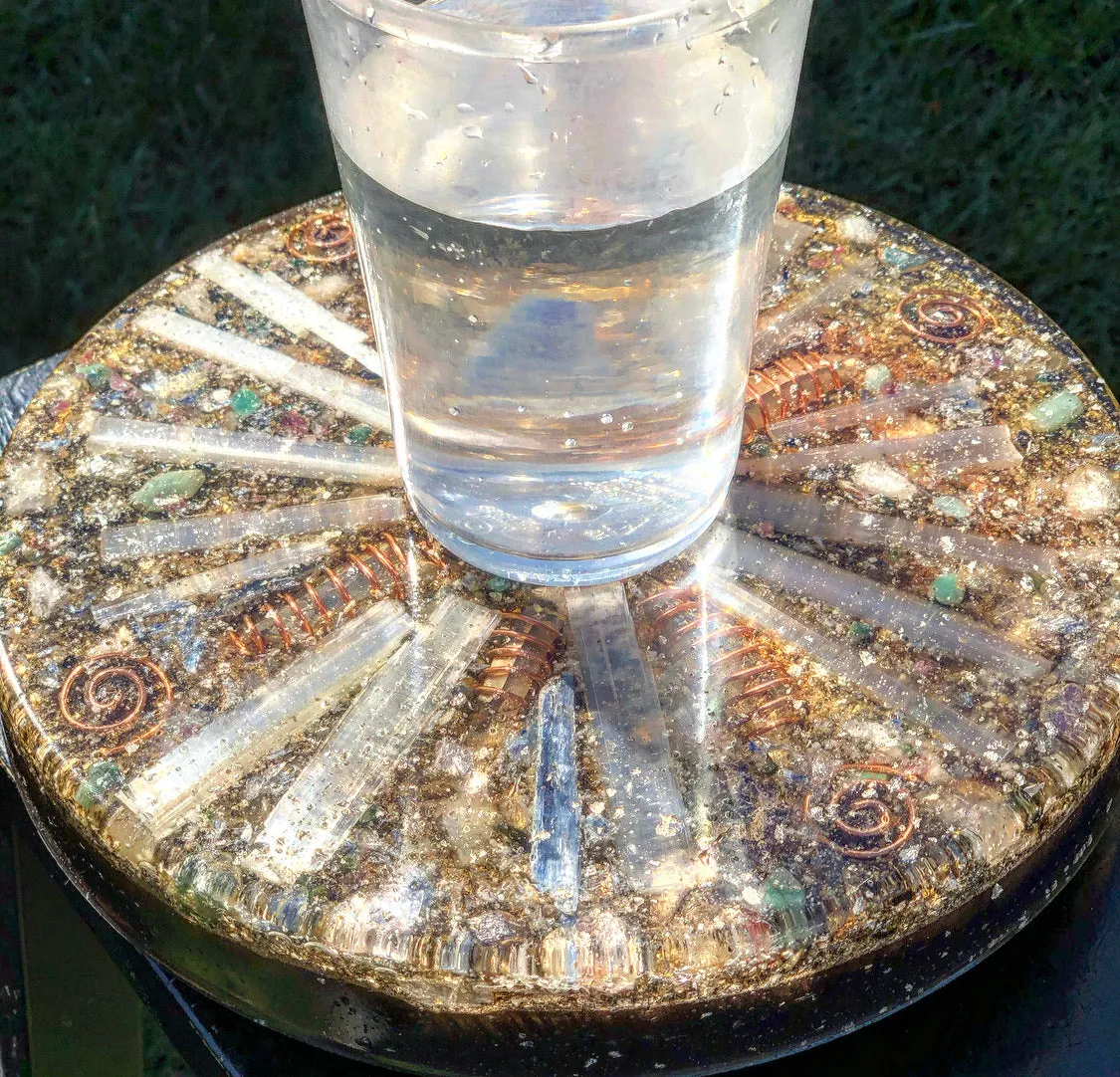 The "Medicine Wheel" Charging Plate- 6 lbs, for food, water, plants, crystals, electronics, summoning rain, etc.