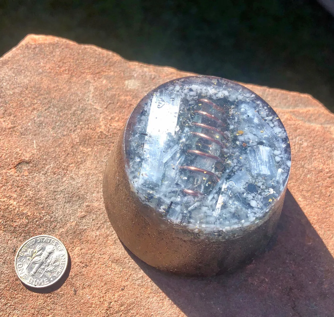 The "Selenite/Quartz Towerbuster" - Laser Quartz, Blue Kyanite, Tourmaline, Selenite, Quartz Sand   MMSSO matrix