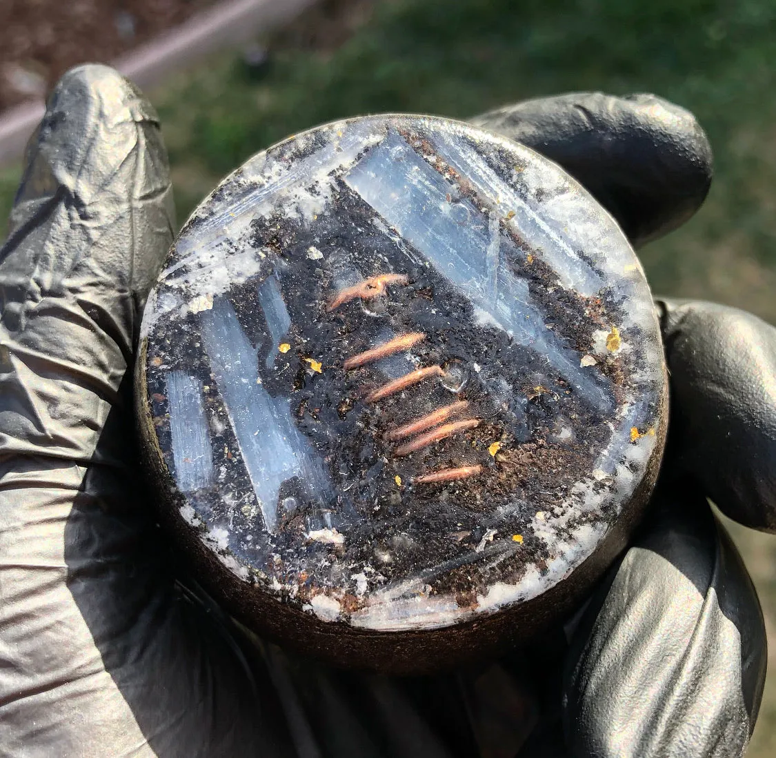 The "Selenite/Quartz Towerbuster" - Laser Quartz, Blue Kyanite, Tourmaline, Selenite, Quartz Sand   MMSSO matrix