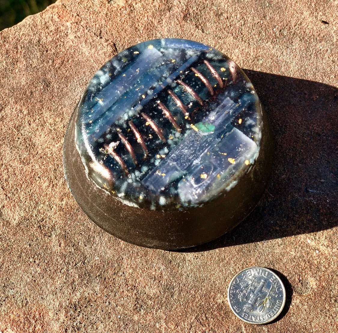 The "Selenite/Quartz Towerbuster" - Laser Quartz, Blue Kyanite, Tourmaline, Selenite, Quartz Sand   MMSSO matrix