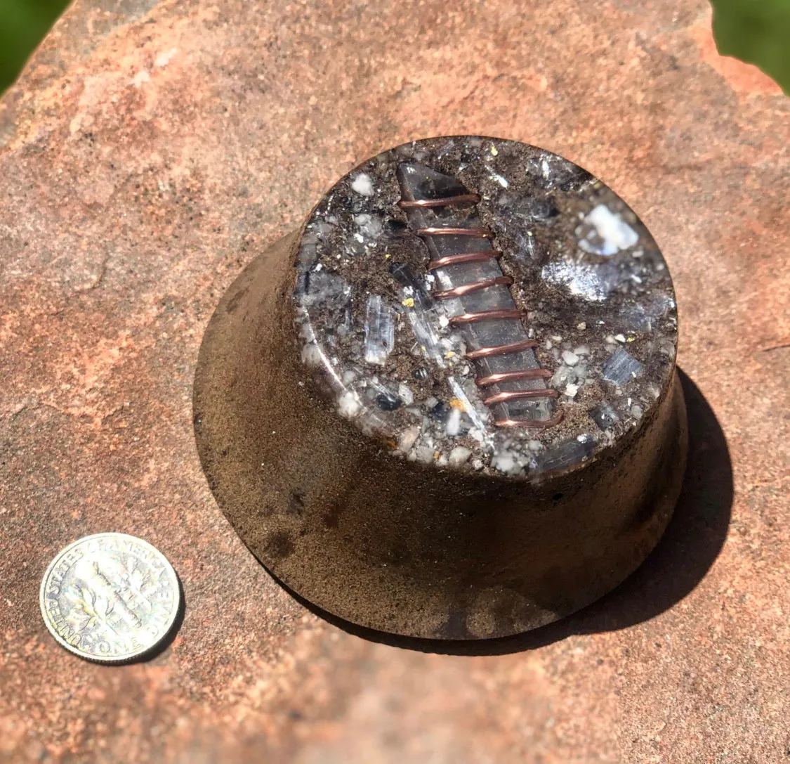 The "Selenite/Quartz Towerbuster" - Laser Quartz, Blue Kyanite, Tourmaline, Selenite, Quartz Sand   MMSSO matrix