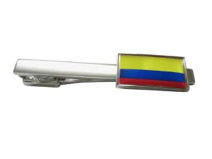 Thin Bordered Colombia Flag Square Tie Clip