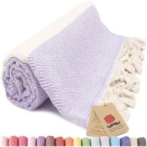 Turkish Beach Towel, Diamond Turkish Towels - Lilac