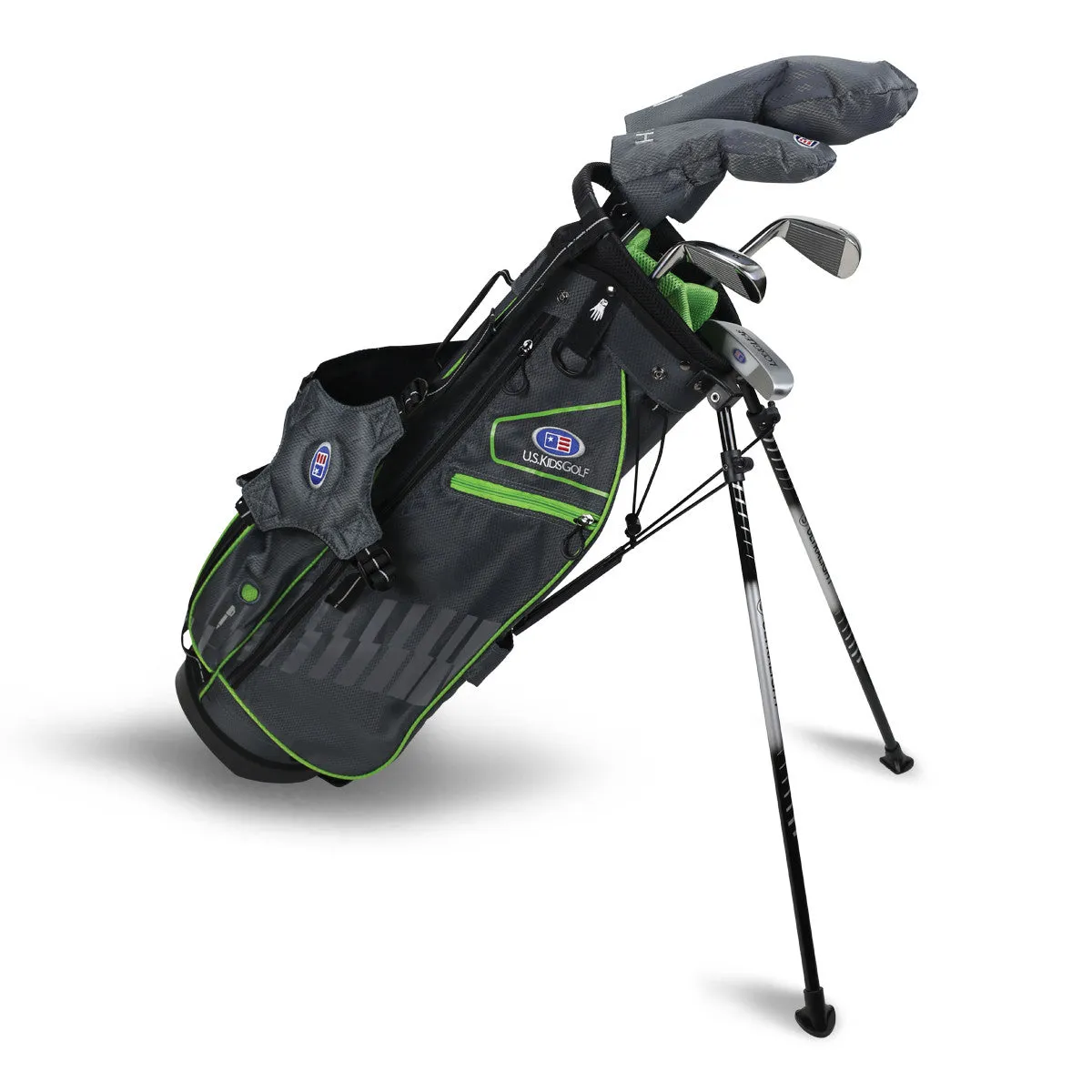 US KIDS GOLF UL57-S 5 CLUB STAND SET (GREY/GREEN BAG)