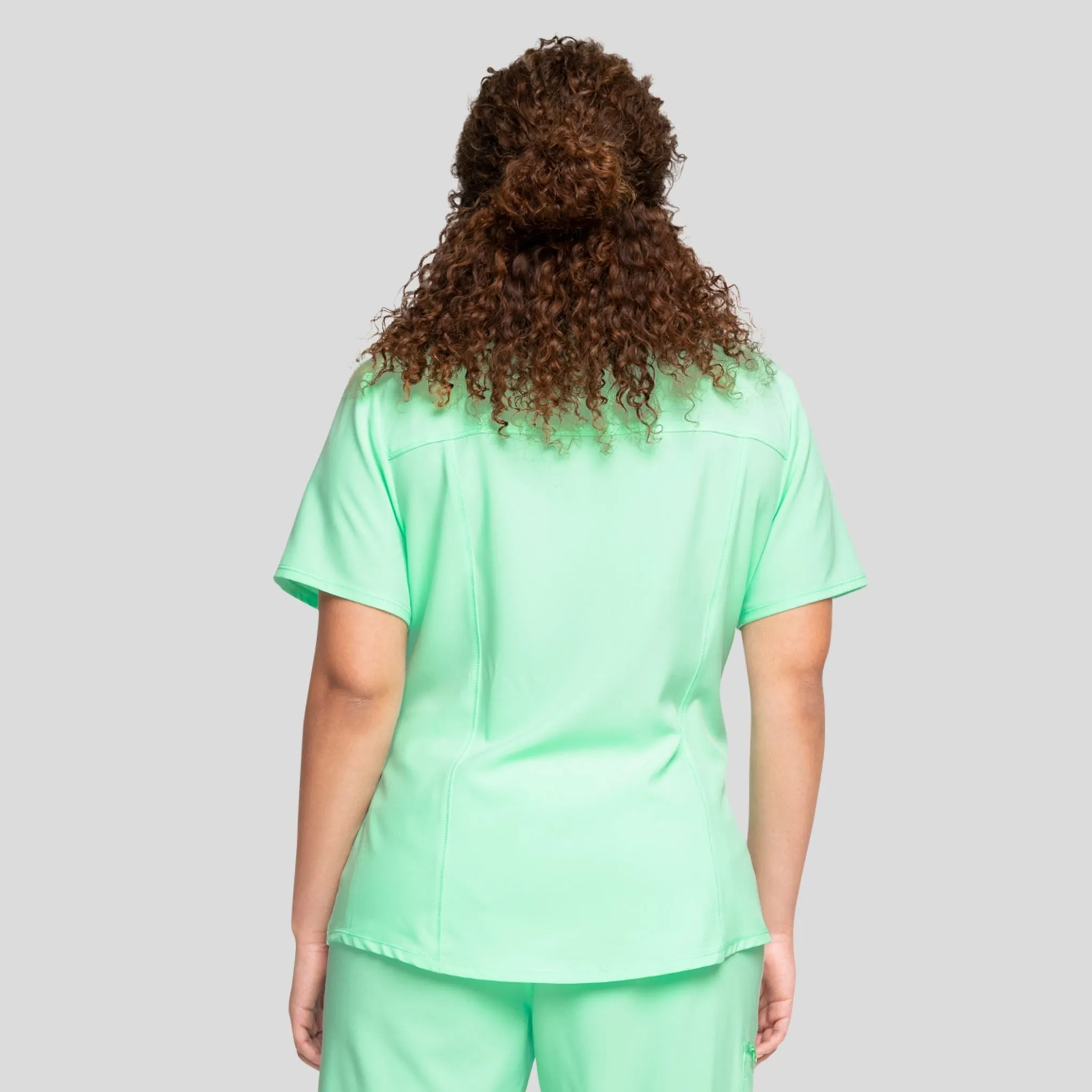 V-Neck Top With Badge Loop | Aqua Mint