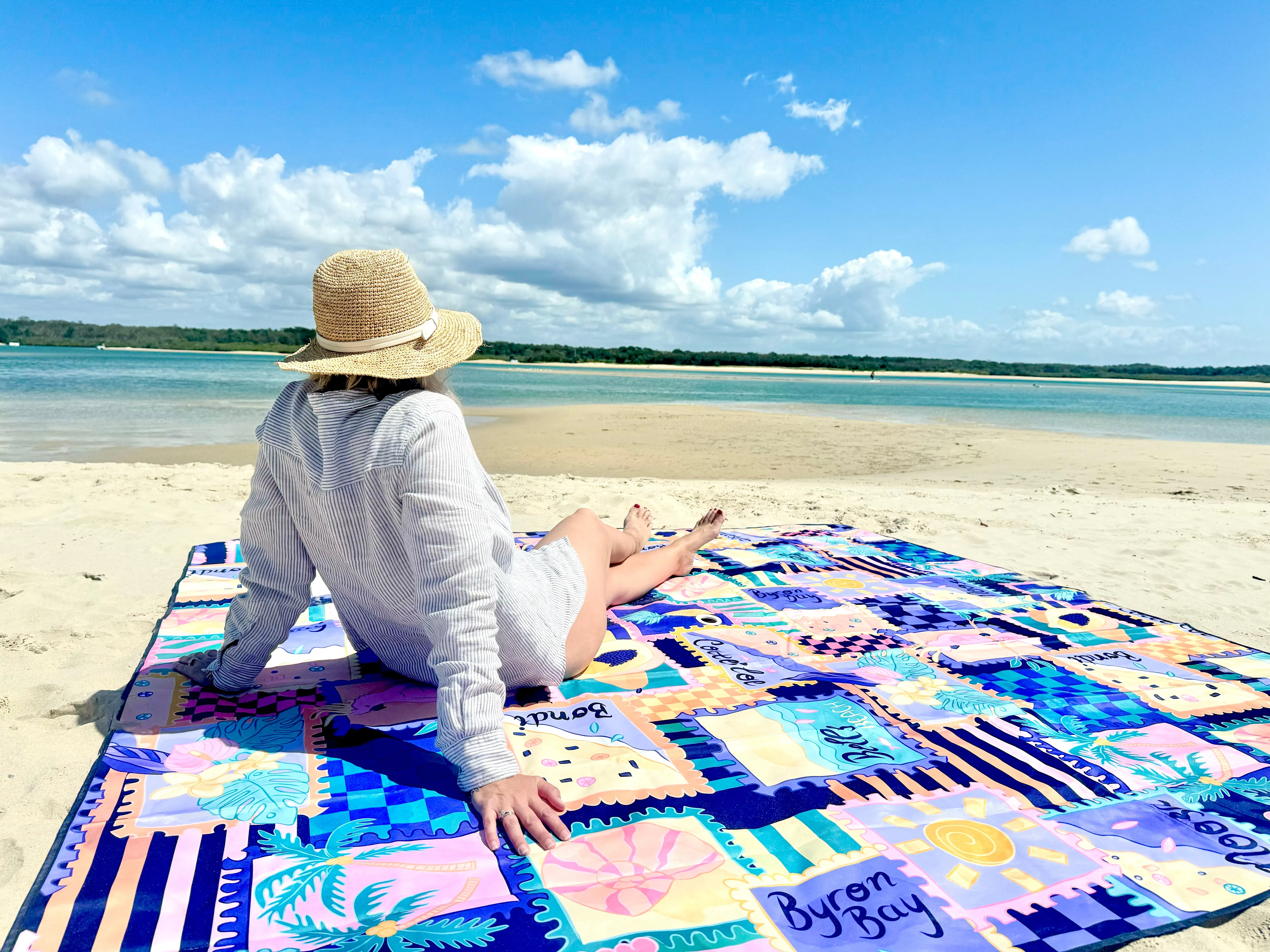 Vacay Postcards Square Beach & Picnic Mat