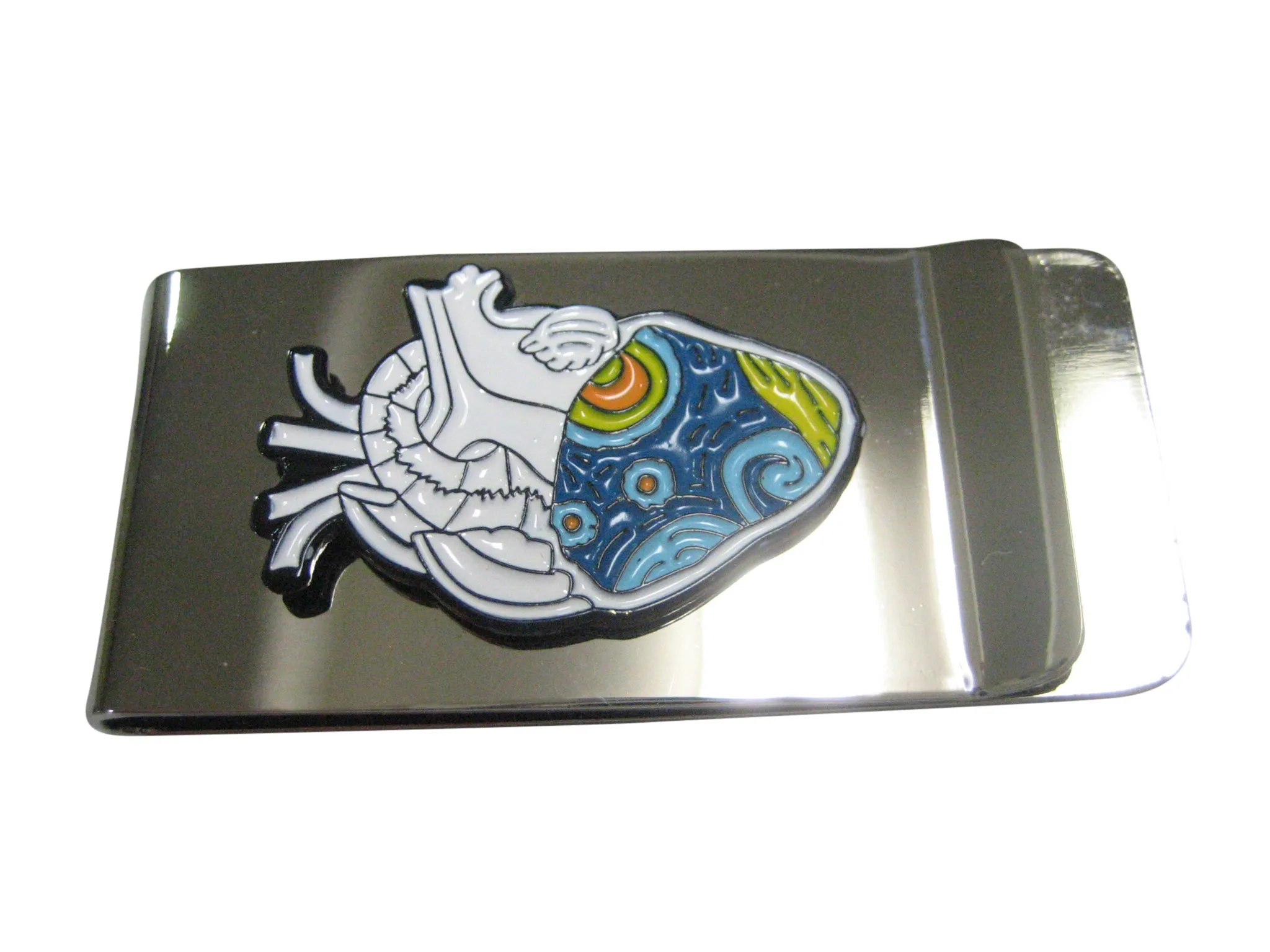 Vincent Van Gogh Starry Night Love Anatomical Heart Money Clip