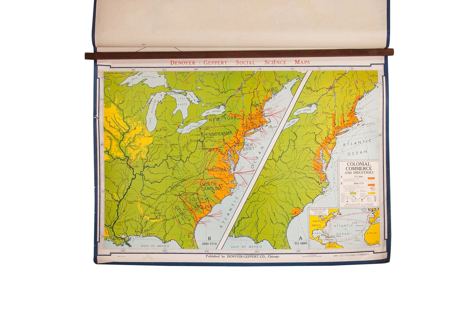 Vintage Denoyer Geppert Map
