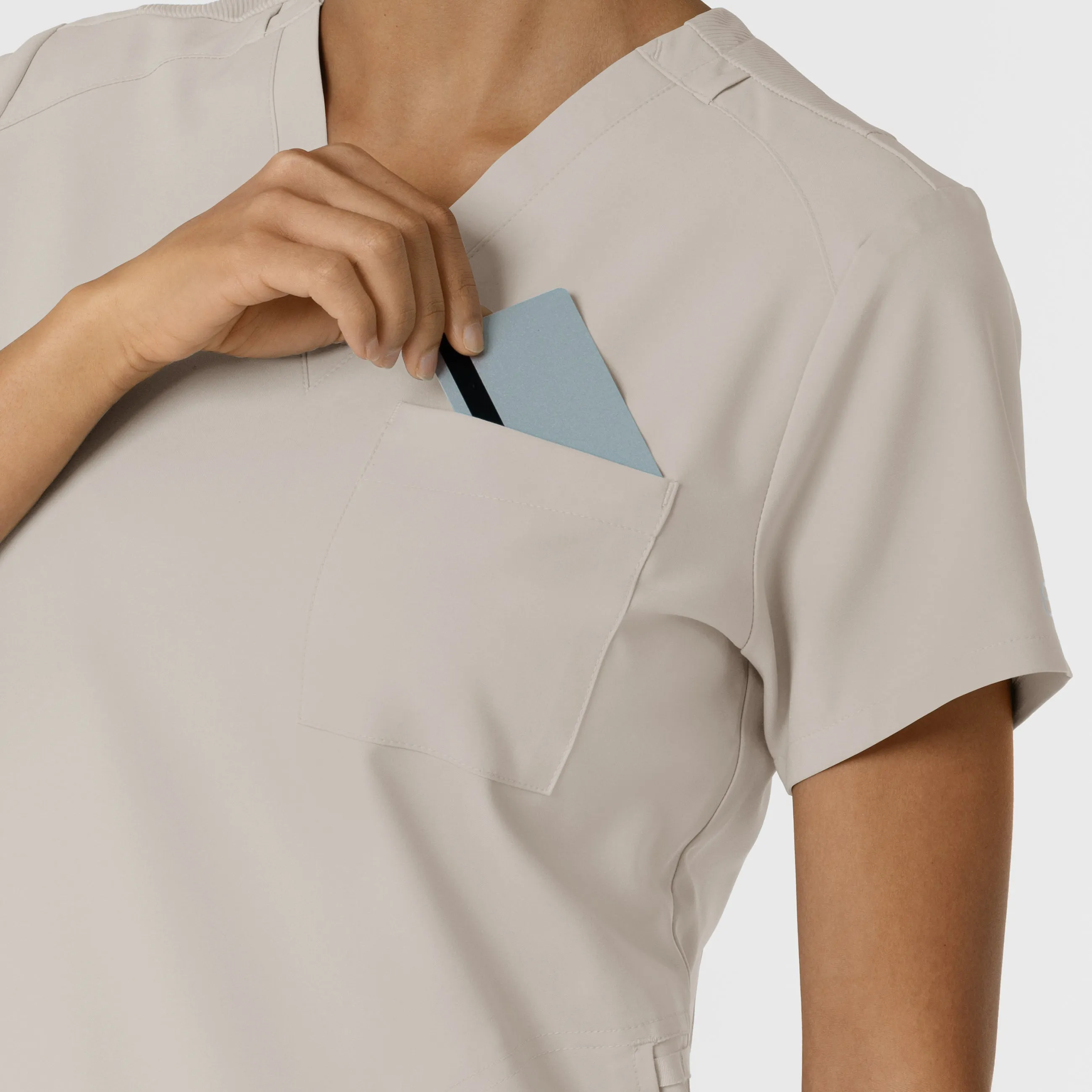W123 6045 Flex-n-Reach V-Neck Scrub Top Cloud
