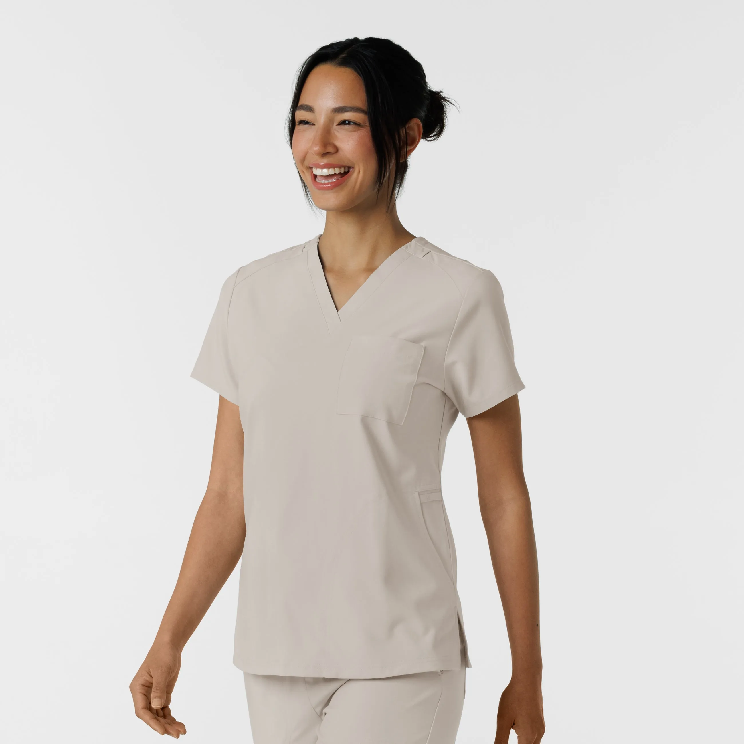 W123 6045 Flex-n-Reach V-Neck Scrub Top Cloud