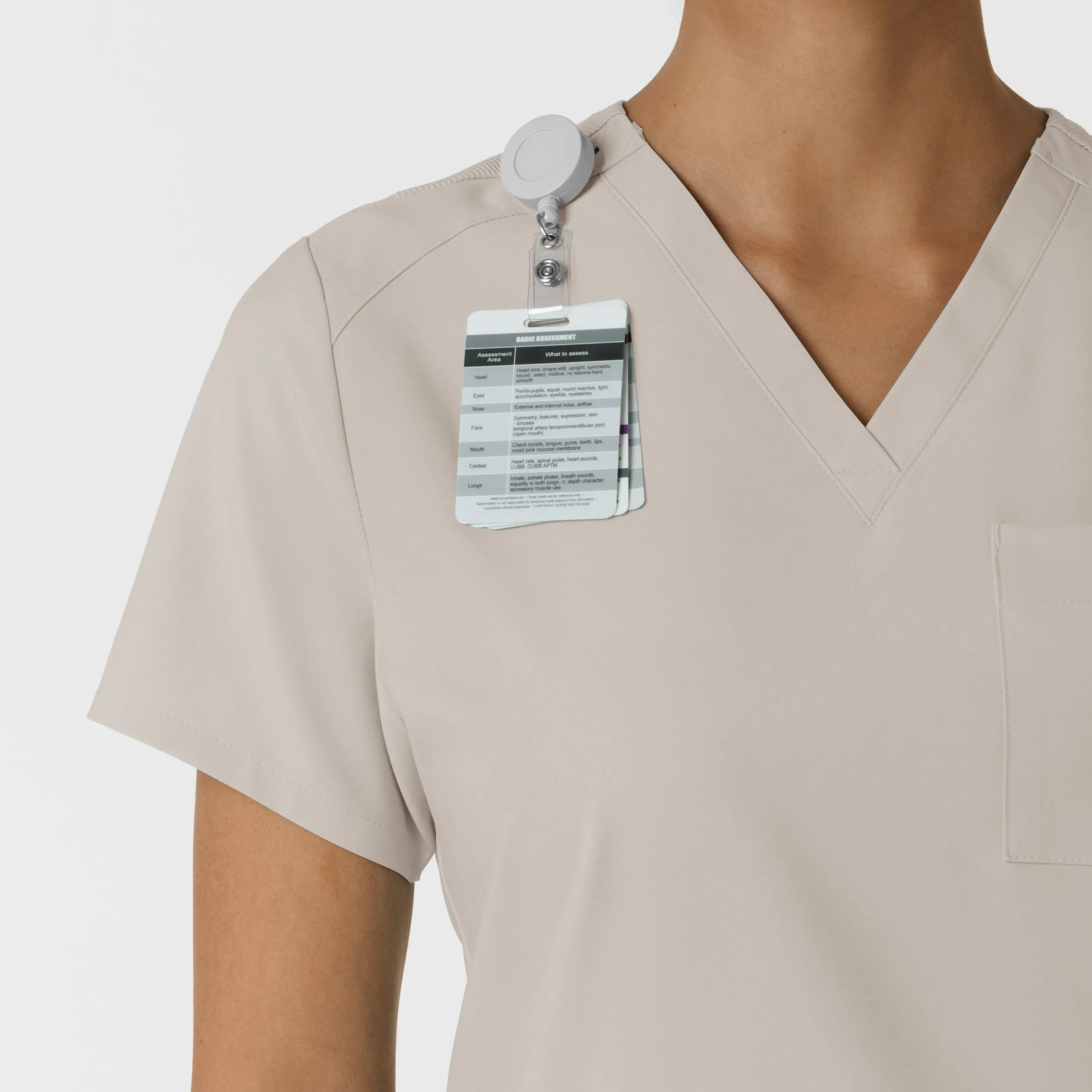 W123 6045 Flex-n-Reach V-Neck Scrub Top Cloud