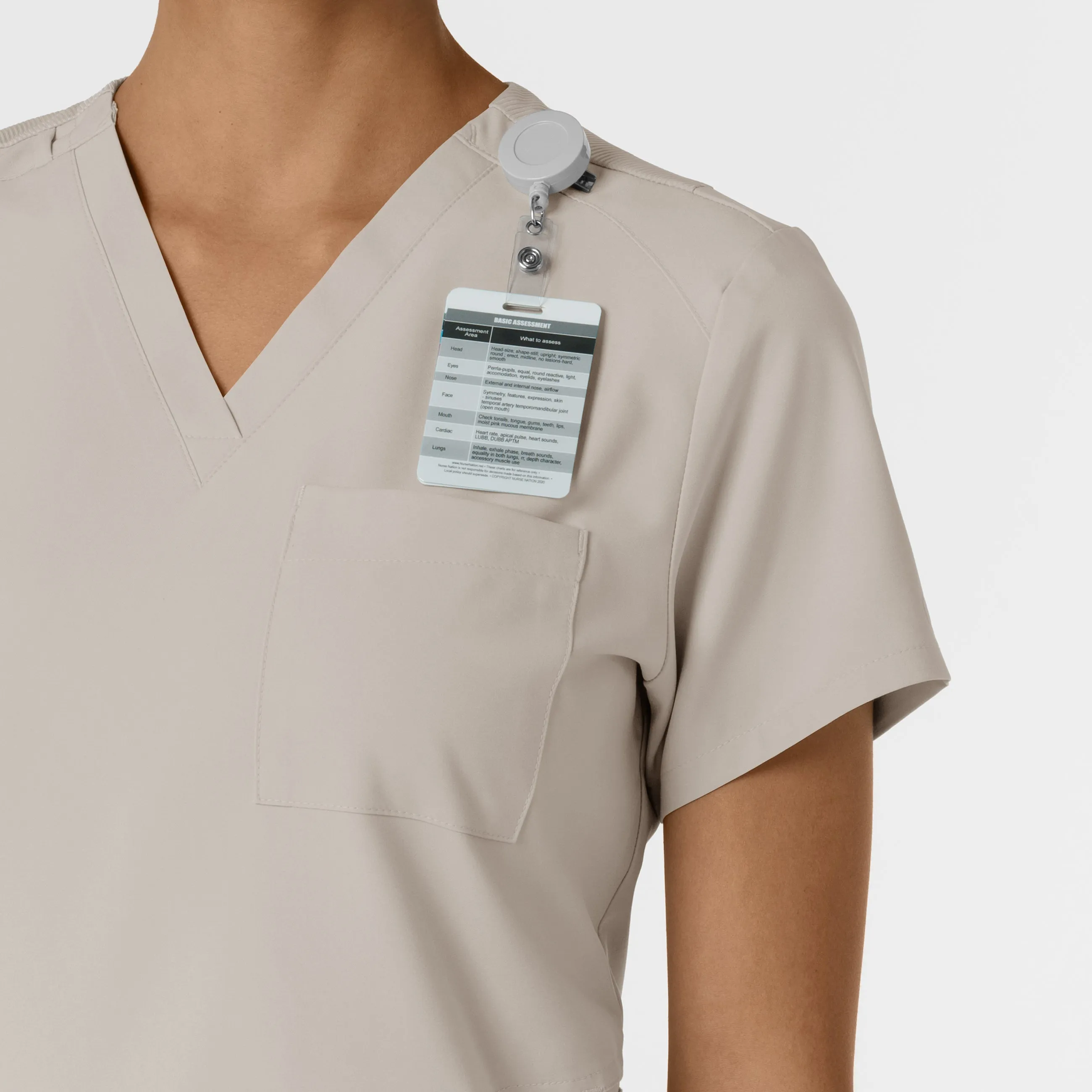 W123 6045 Flex-n-Reach V-Neck Scrub Top Cloud