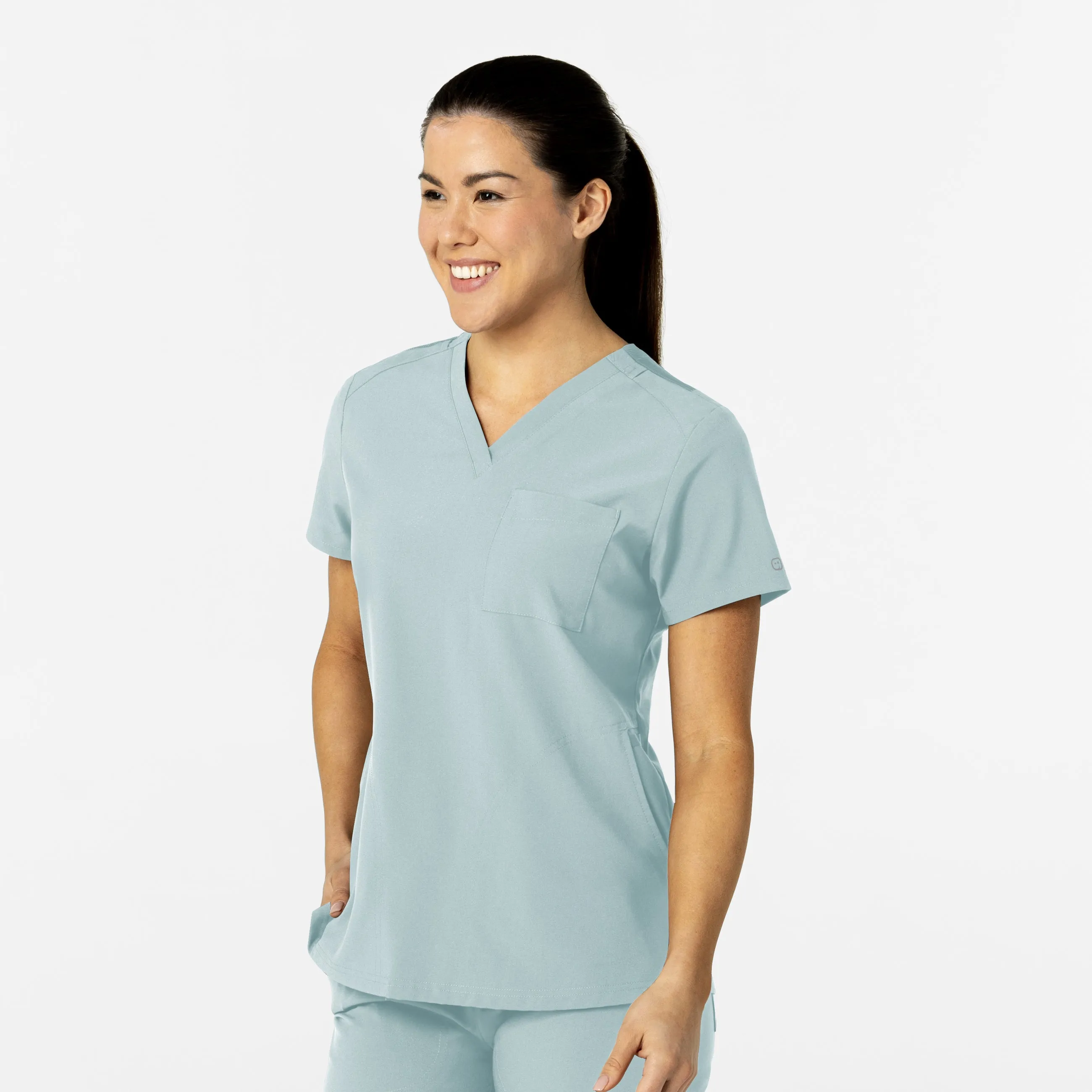 W123 6045 Flex-n-Reach V-Neck Scrub Top Sky Blue