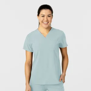 W123 6045 Flex-n-Reach V-Neck Scrub Top Sky Blue