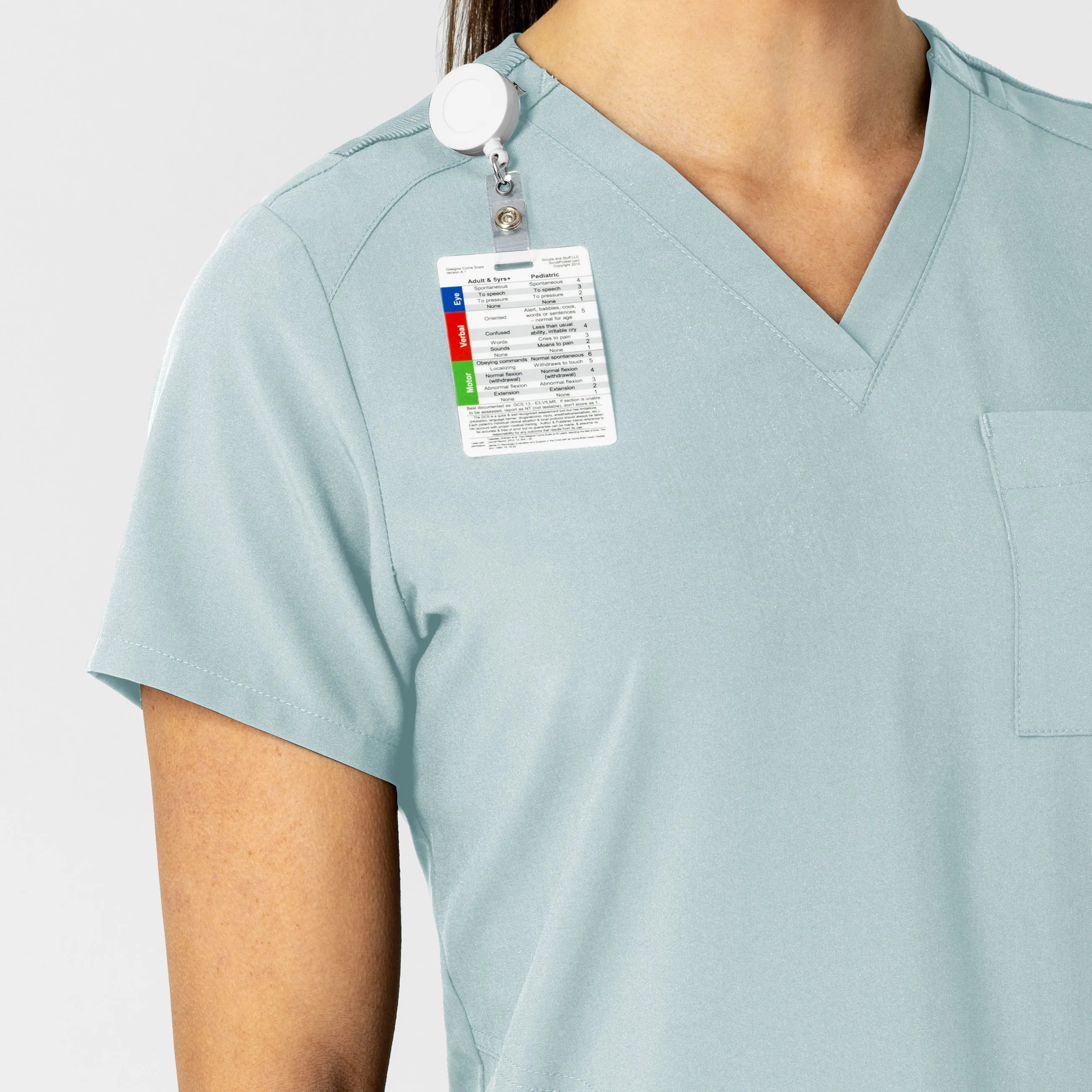 W123 6045 Flex-n-Reach V-Neck Scrub Top Sky Blue