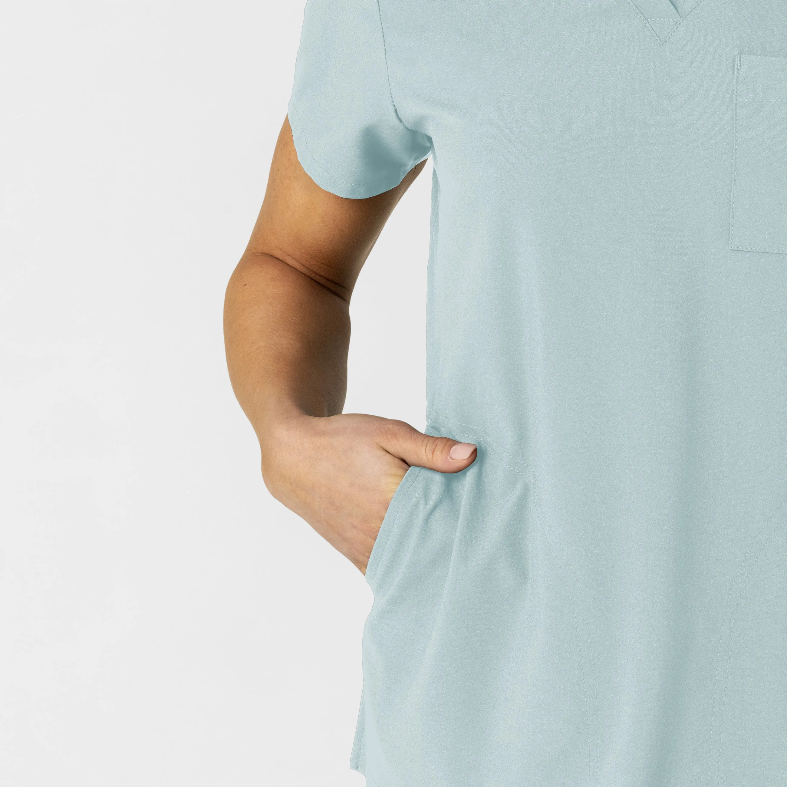 W123 6045 Flex-n-Reach V-Neck Scrub Top Sky Blue