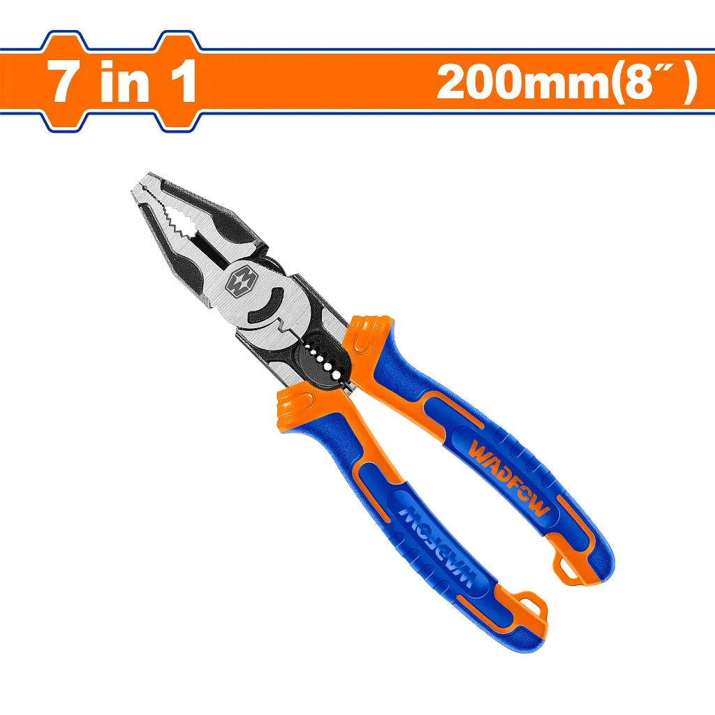 Wadfow WPL1778 7-in-1 Multi-Function Combination Pliers 8in/200mm with Cr-V Material