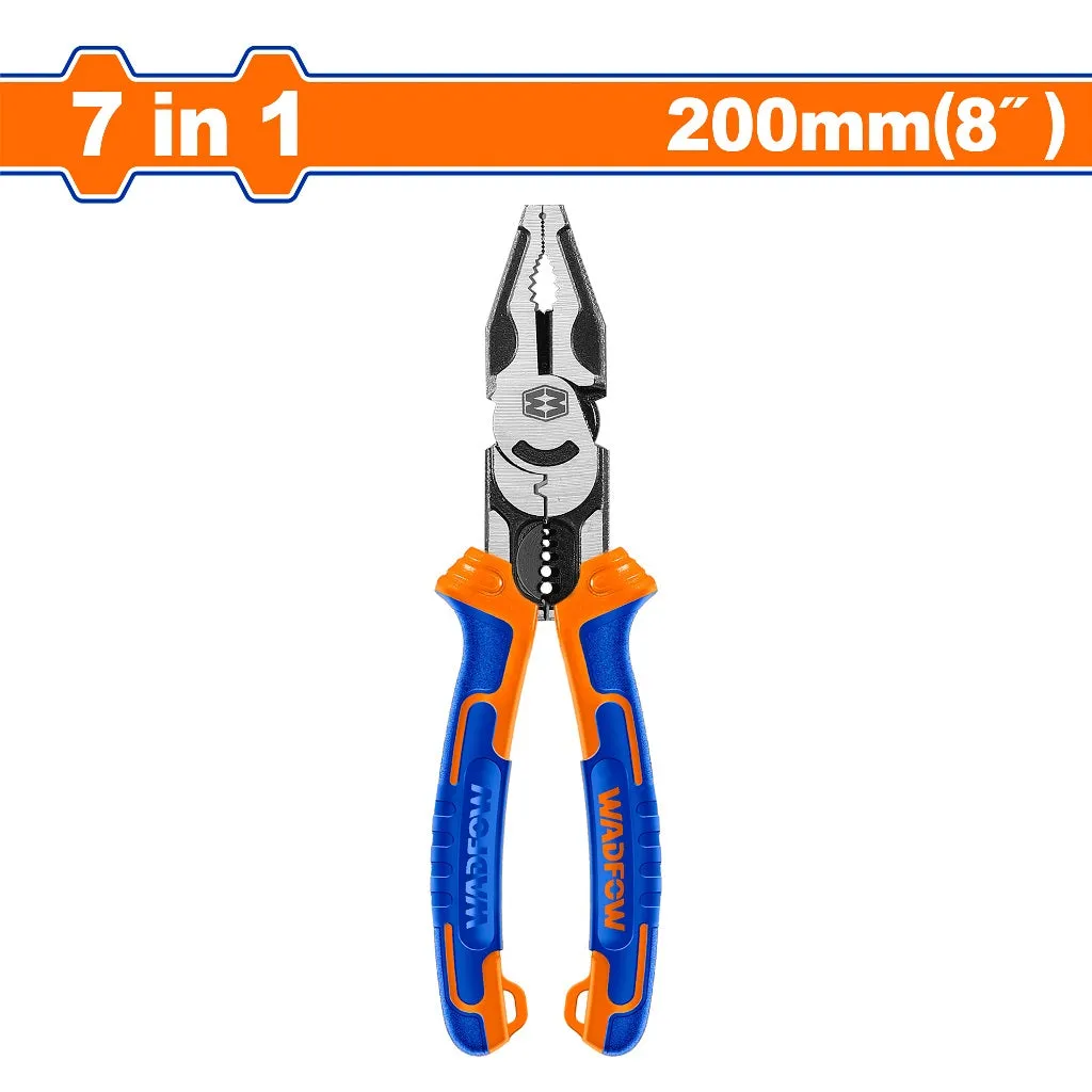 Wadfow WPL1778 7-in-1 Multi-Function Combination Pliers 8in/200mm with Cr-V Material