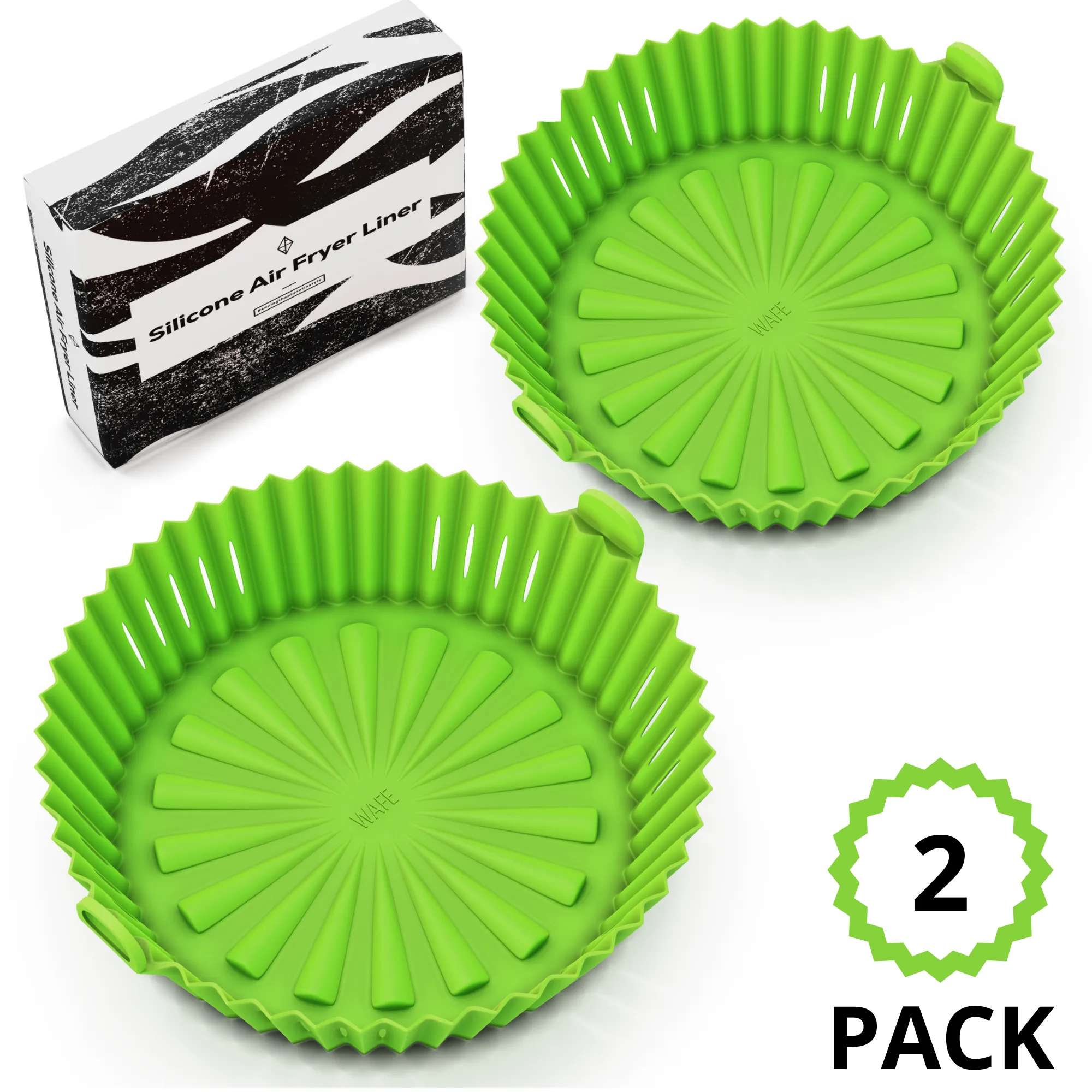 WAFE Silicone Air Fryer Liner 2PACK - Black