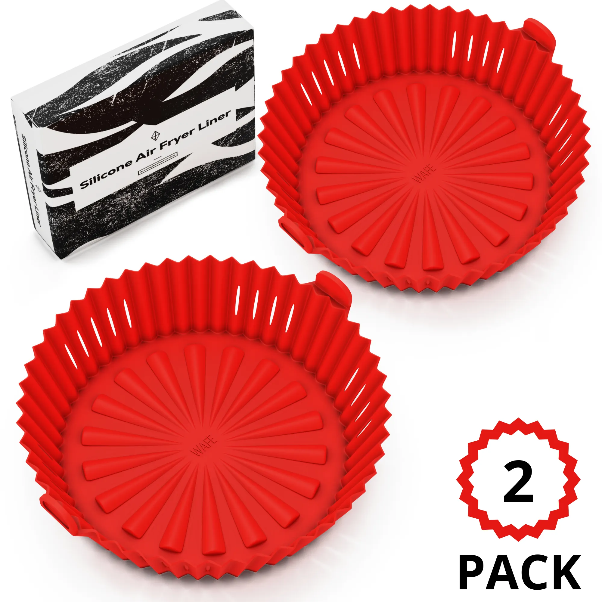 WAFE Silicone Air Fryer Liner 2PACK - Black