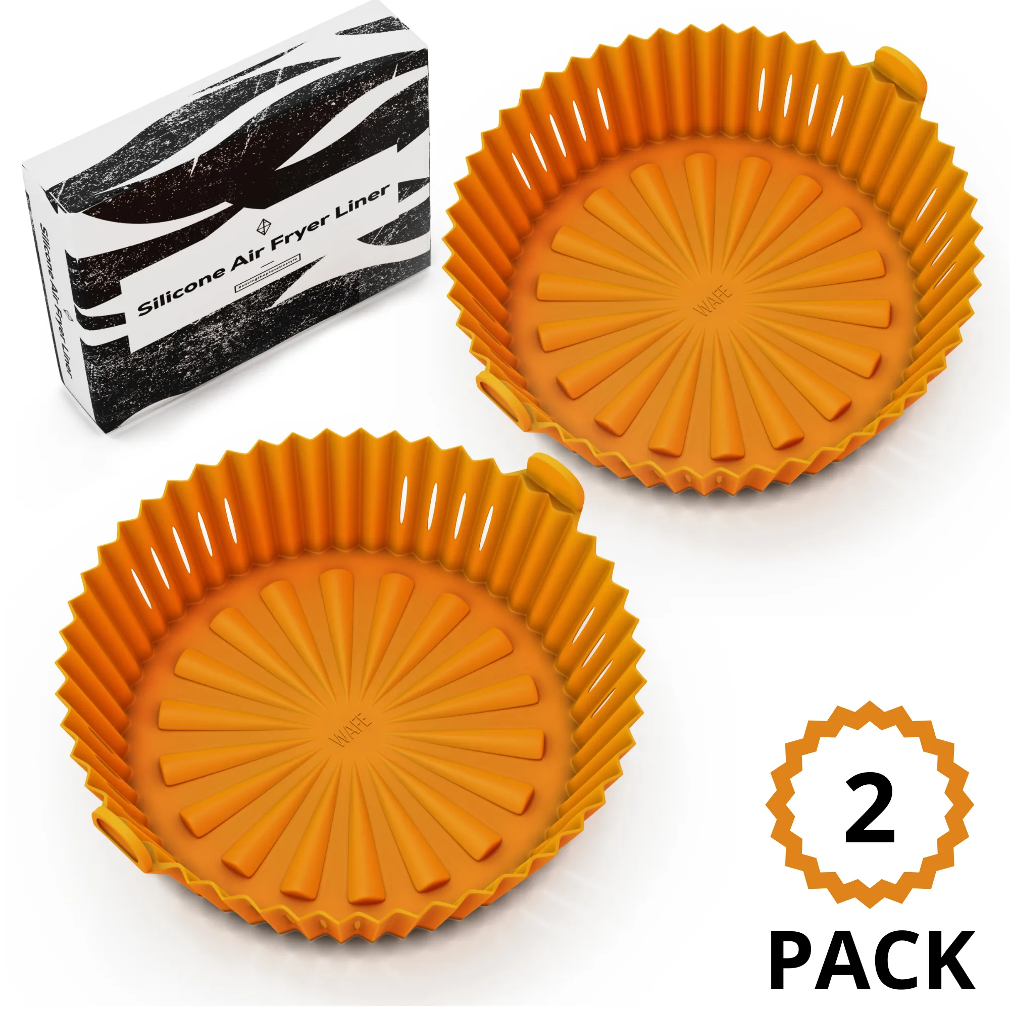 WAFE Silicone Air Fryer Liner 2PACK - Black