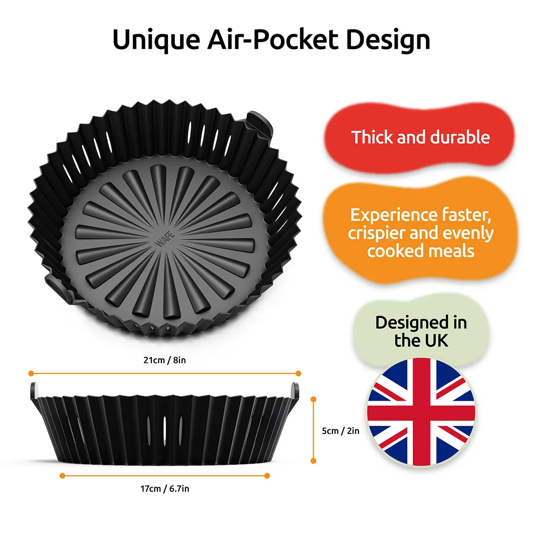 WAFE Silicone Air Fryer Liner 2PACK - Black