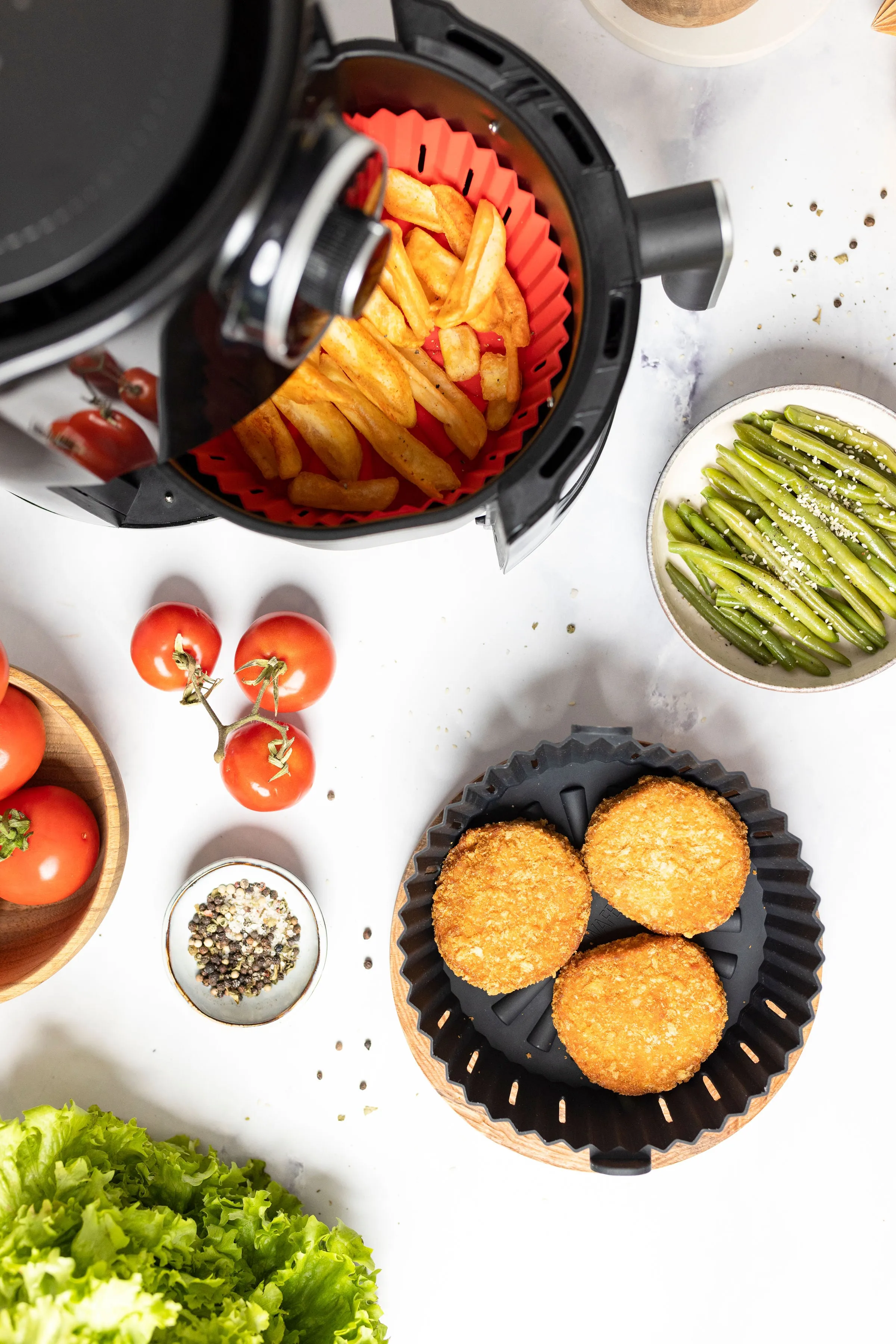 WAFE Silicone Air Fryer Liner 2PACK - Black
