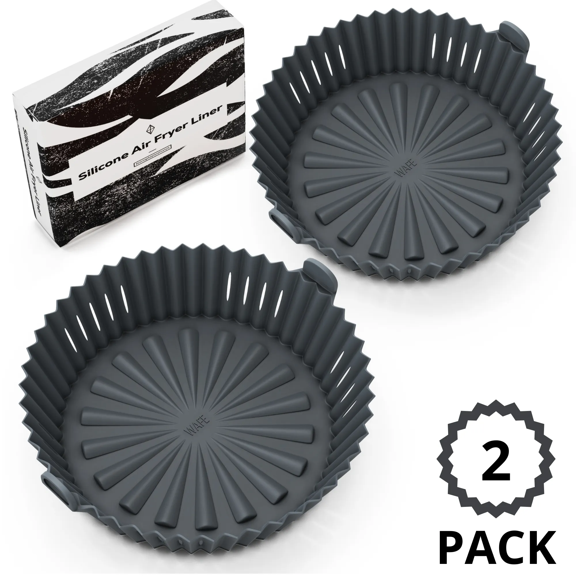 WAFE Silicone Air Fryer Liner 2PACK - Black
