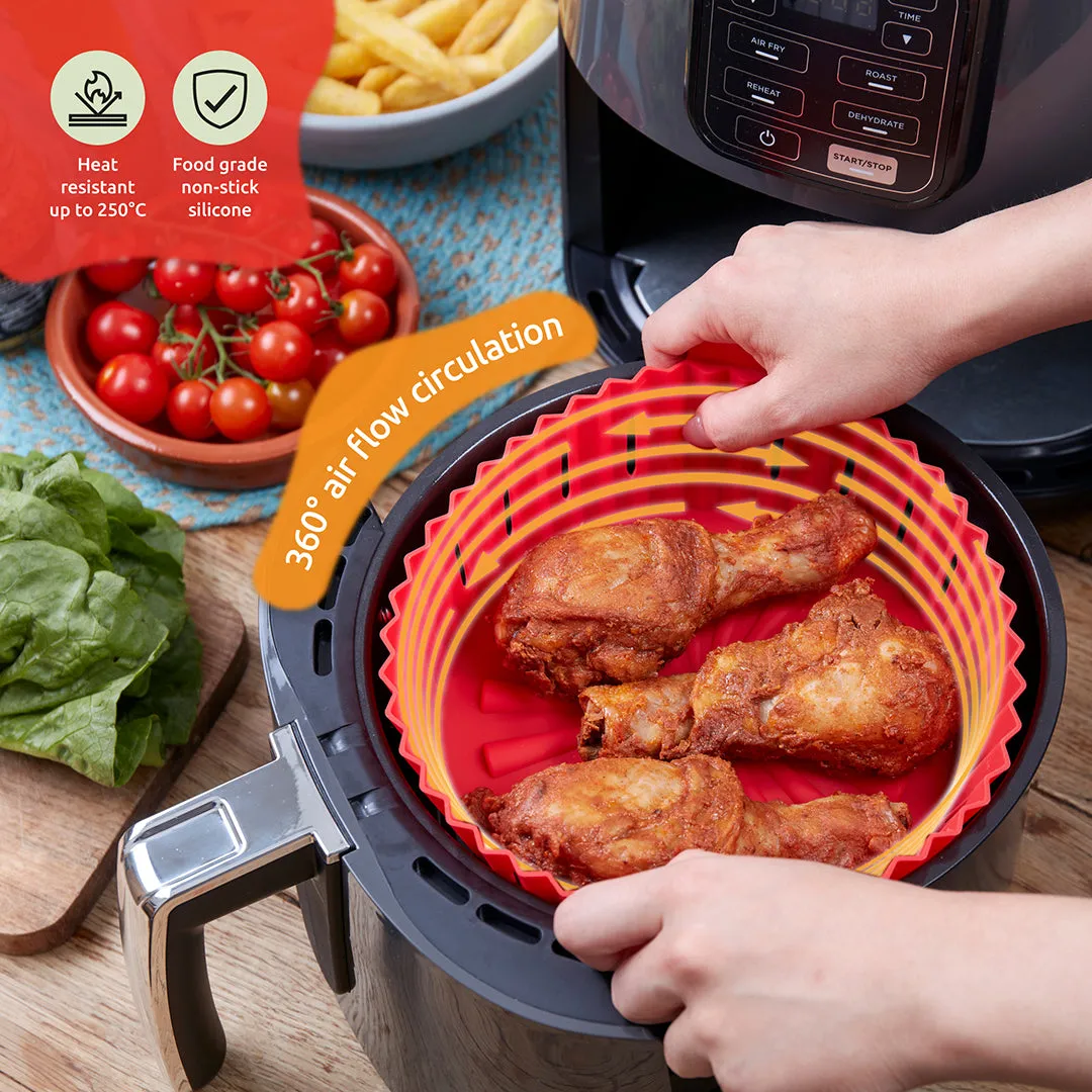 WAFE Silicone Air Fryer Liner 2PACK- Red