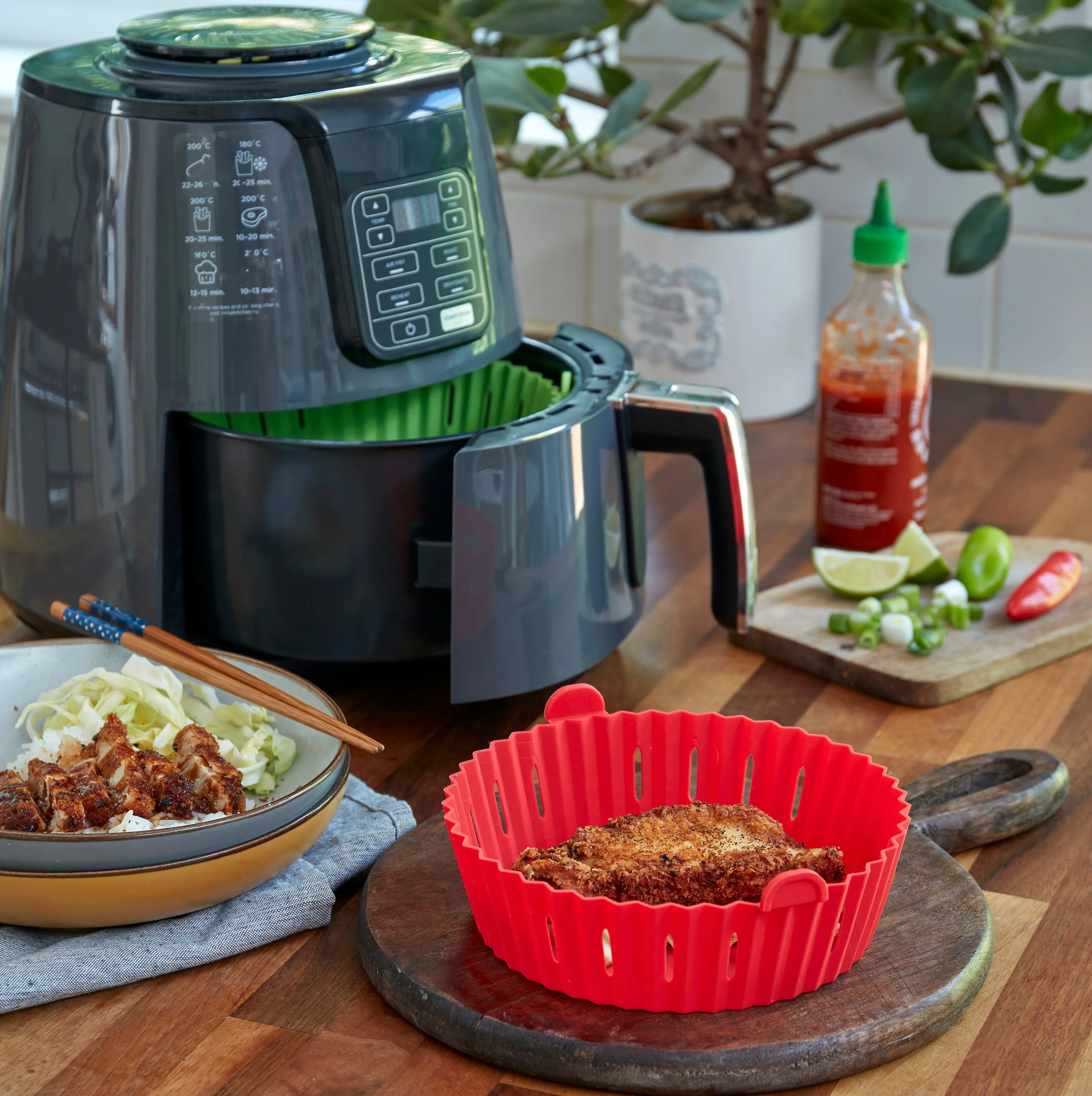 WAFE Silicone Air Fryer Liner 2PACK- Red