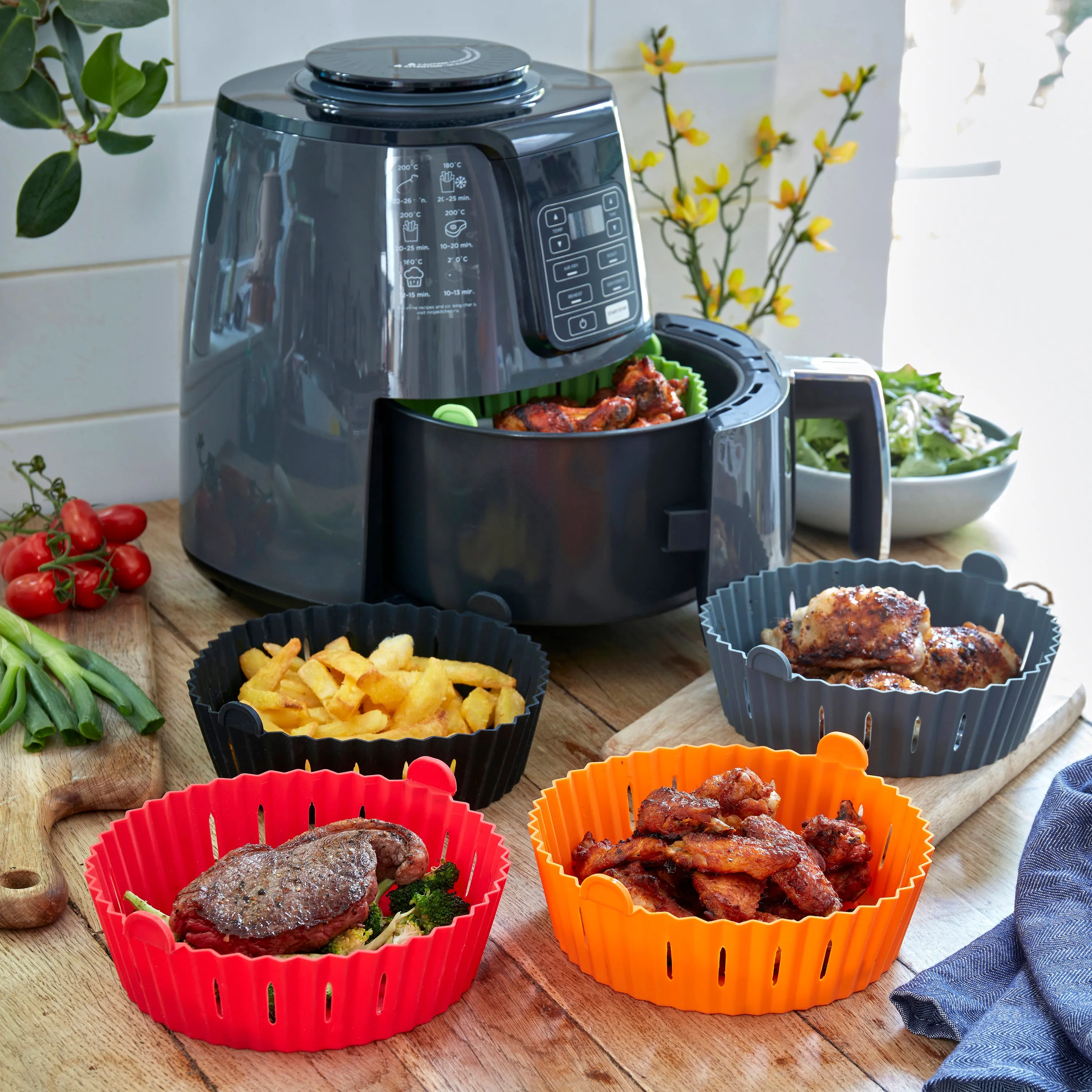 WAFE Silicone Air Fryer Liner 2PACK- Red