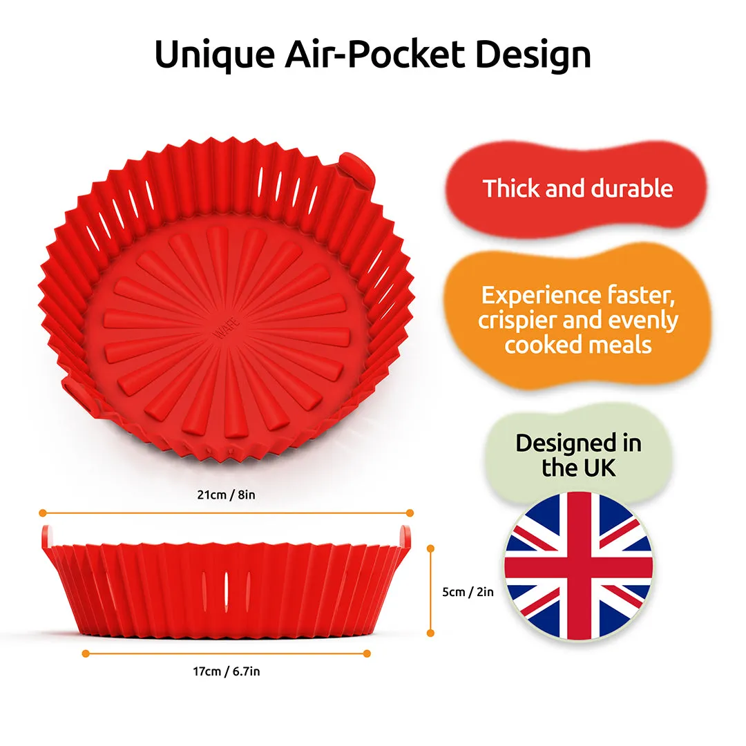 WAFE Silicone Air Fryer Liner 2PACK- Red