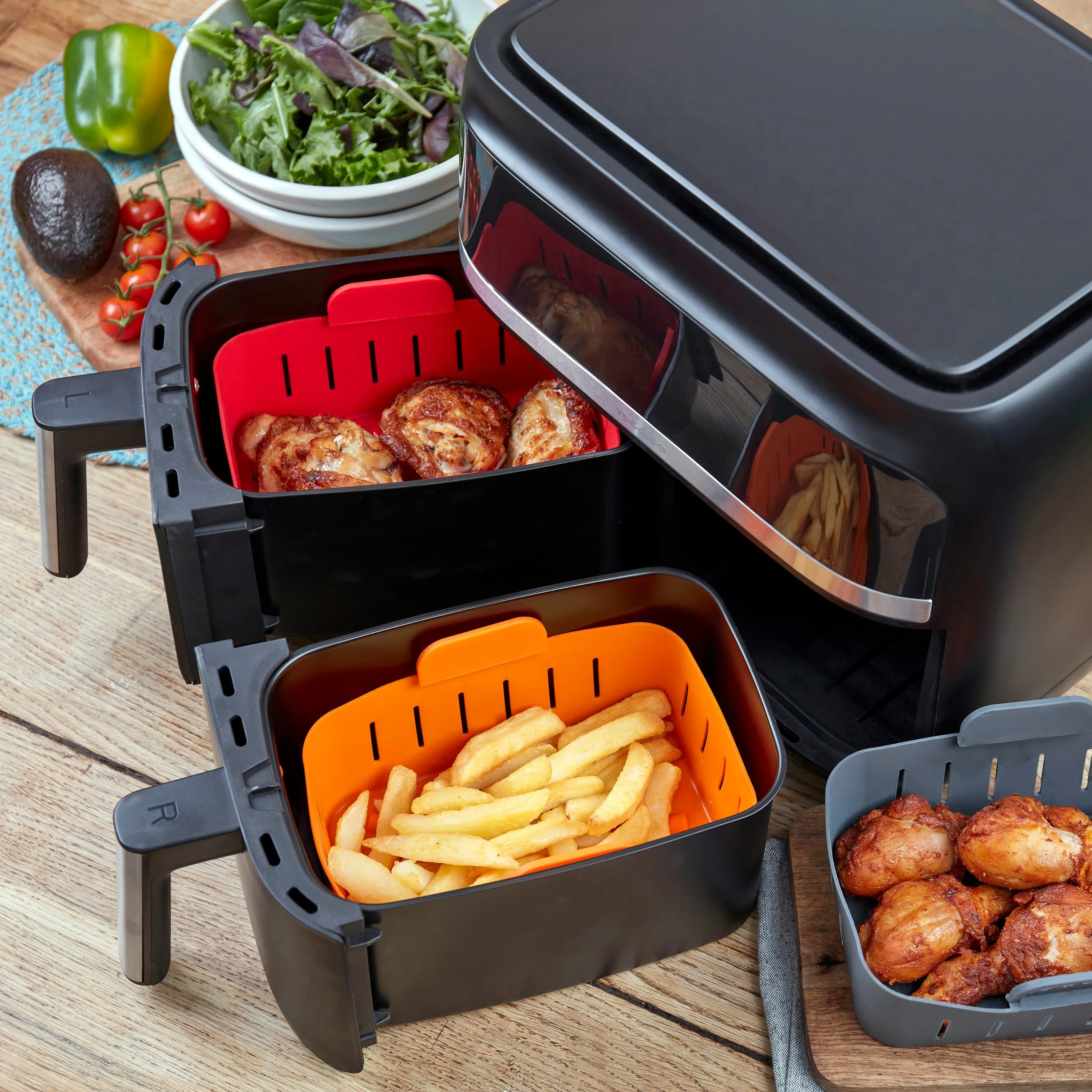 WAFE Silicone Air Fryer Ninja Liner 2PACK- RED