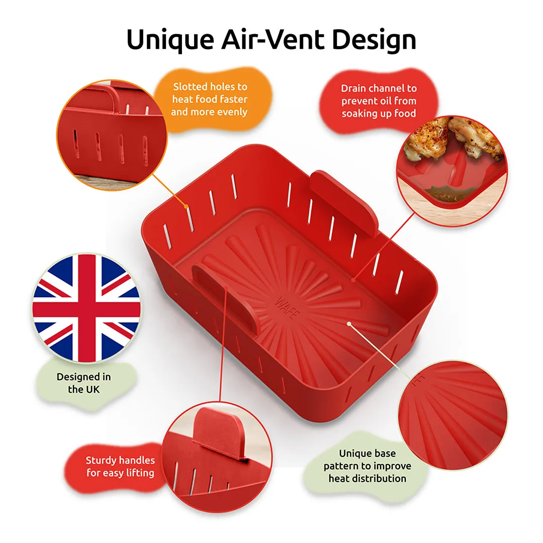 WAFE Silicone Air Fryer Ninja Liner 2PACK- RED