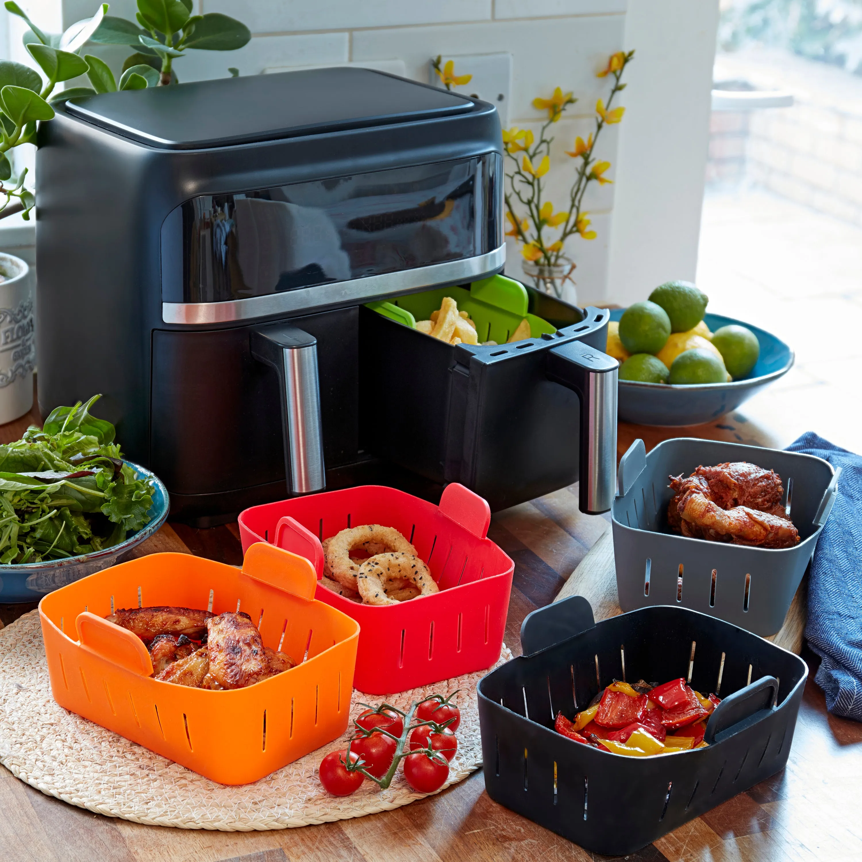WAFE Silicone Air Fryer Ninja Liner 2PACK- RED