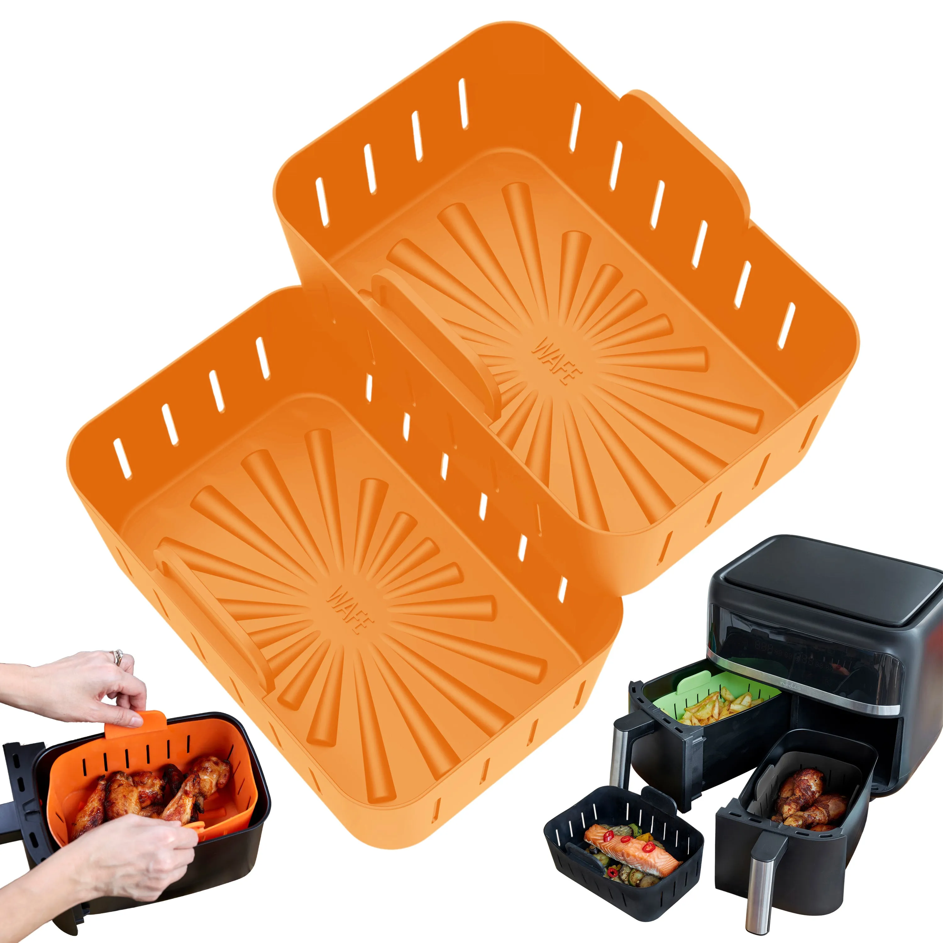 WAFE Silicone Air Fryer Ninja Liner 2PACK- RED