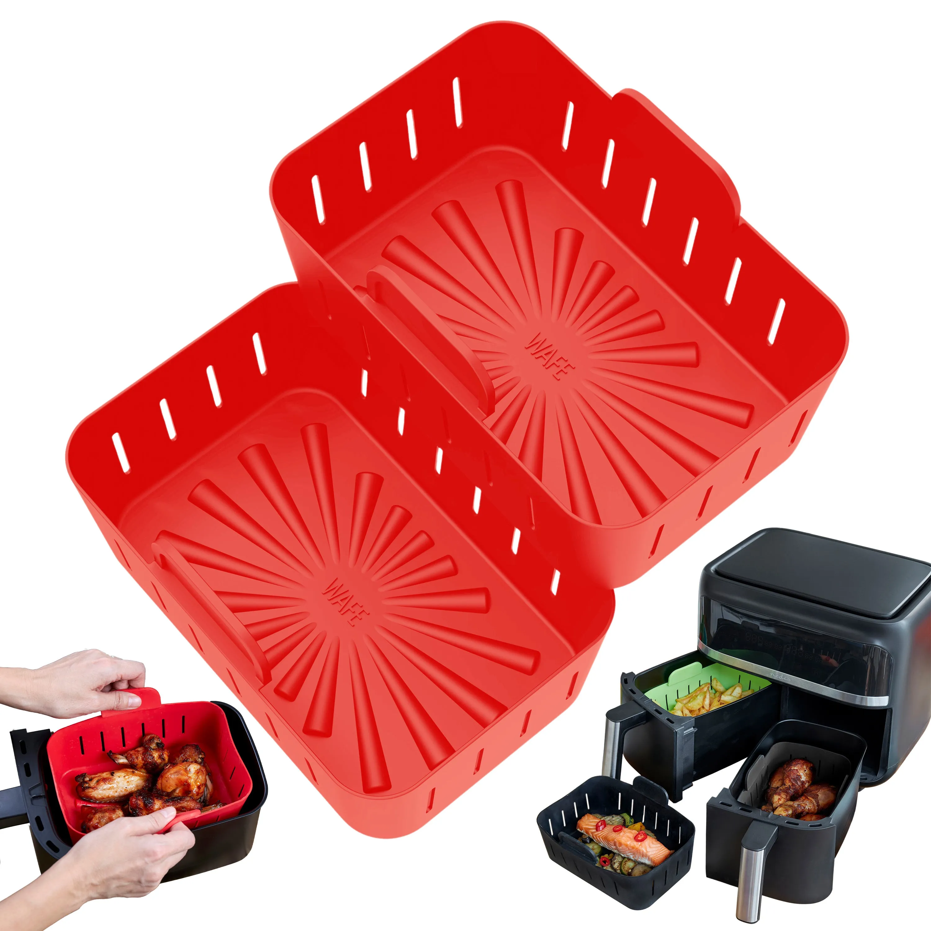 WAFE Silicone Air Fryer Ninja Liner 2PACK- RED