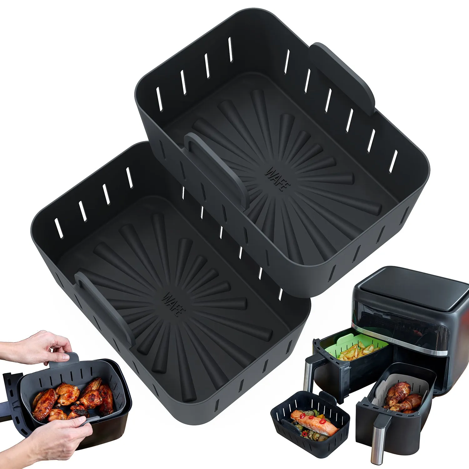 WAFE Silicone Air Fryer Ninja Liner 2PACK- RED