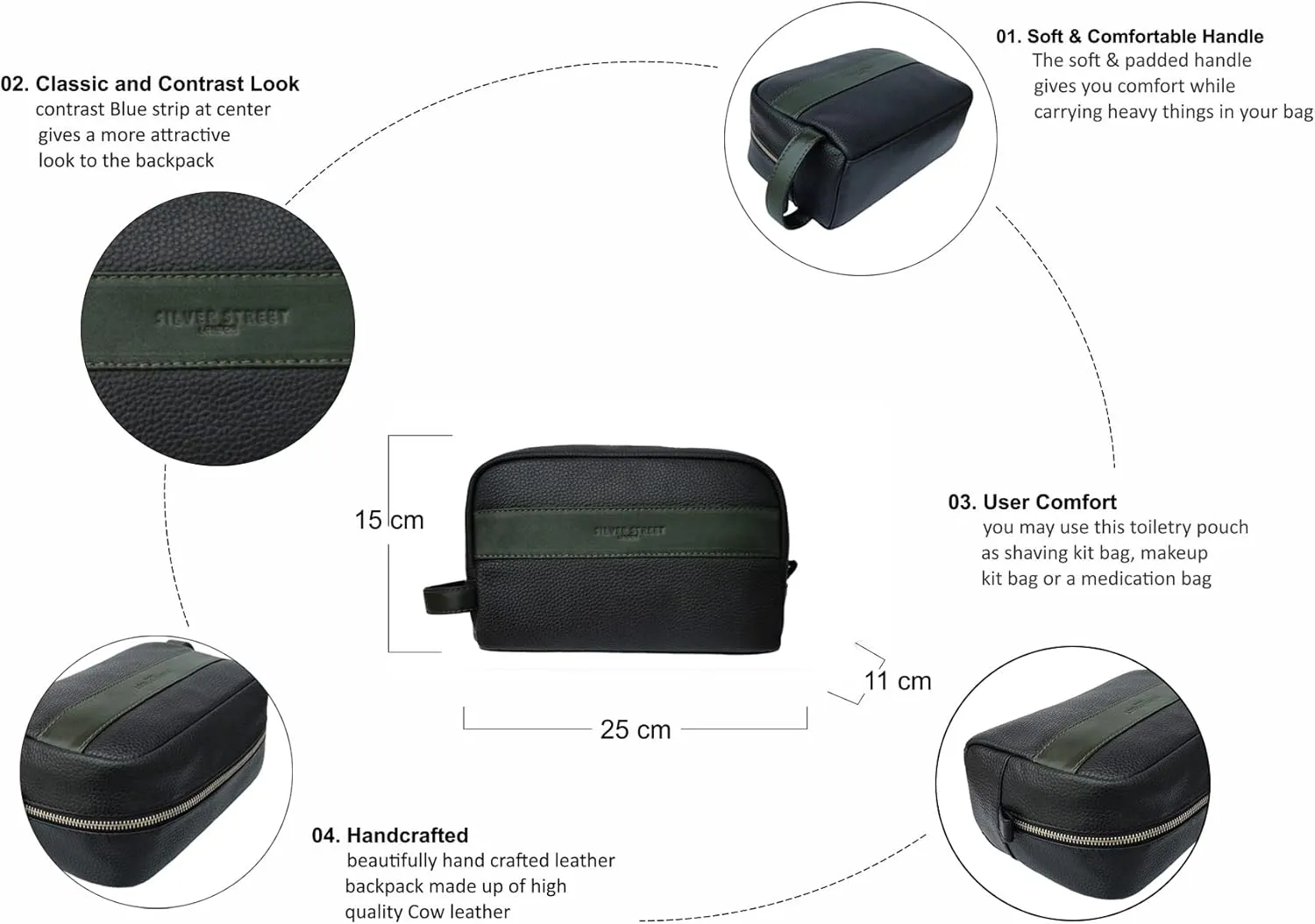 Walter Leather WashBags  - Green
